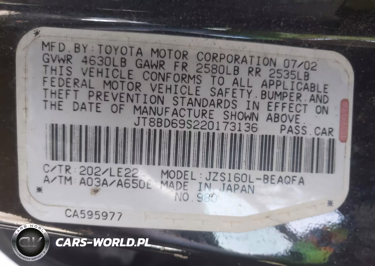 2002 Lexus Gs 300 VIN:JT8BD69S220173136 - 9