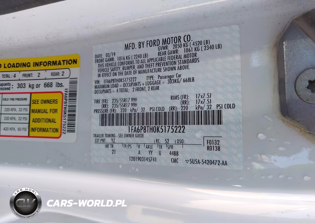 2019 Ford Mustang Ecoboost VIN:1FA6P8TH0K5175222 - 9