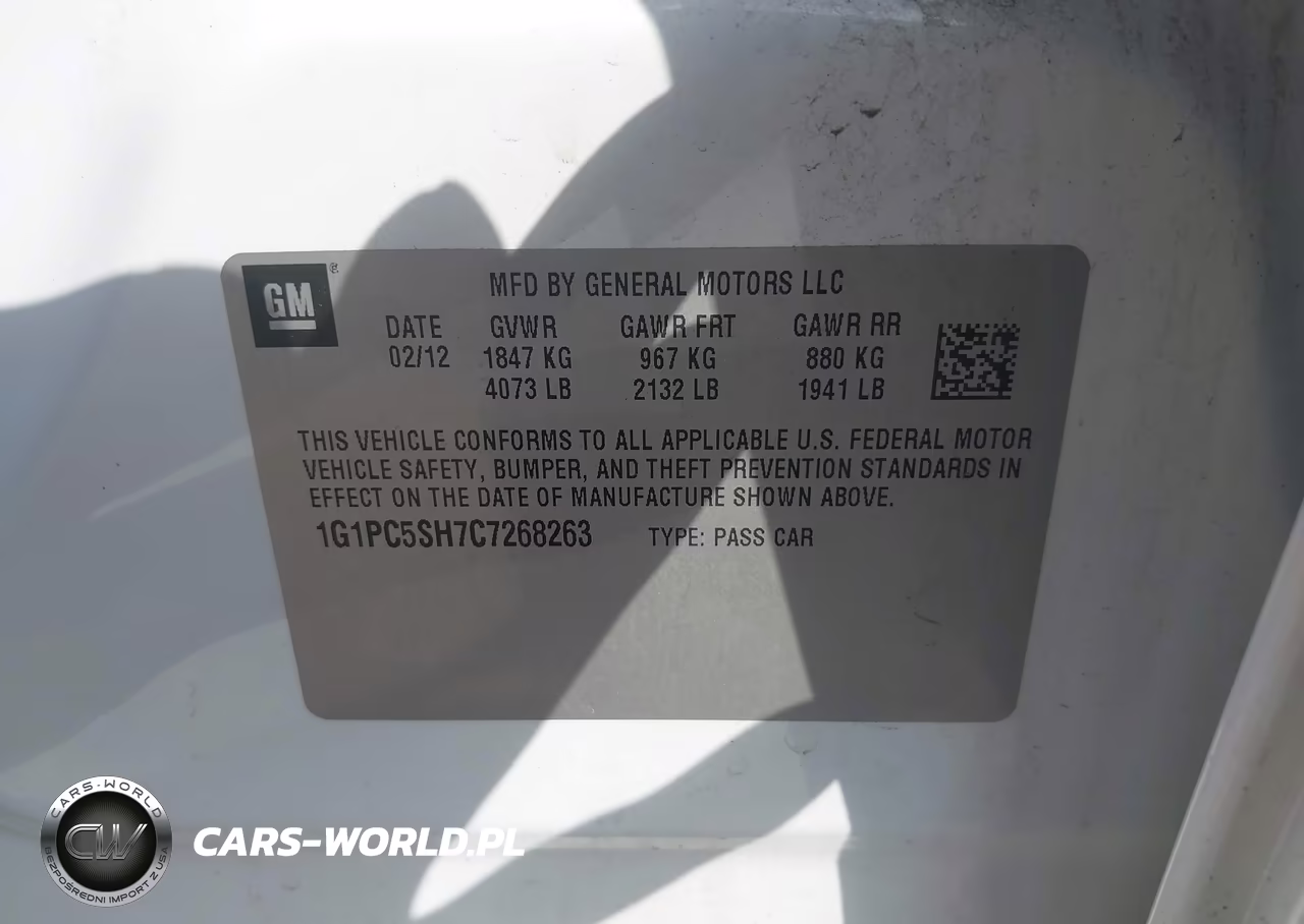 2012 Chevrolet Cruze Ls VIN:1G1PC5SH7C7268263 - 9