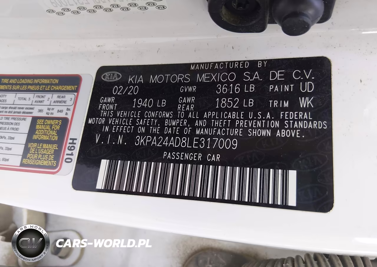 2020 Kia Rio S VIN:3KPA24AD8LE317009 - 8