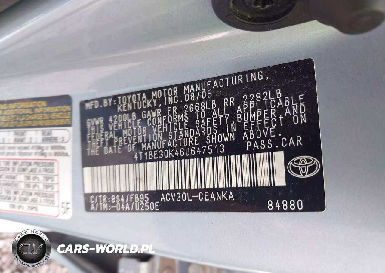 2006 Toyota Camry Le VIN:4T1BE30K46U647513 - 9