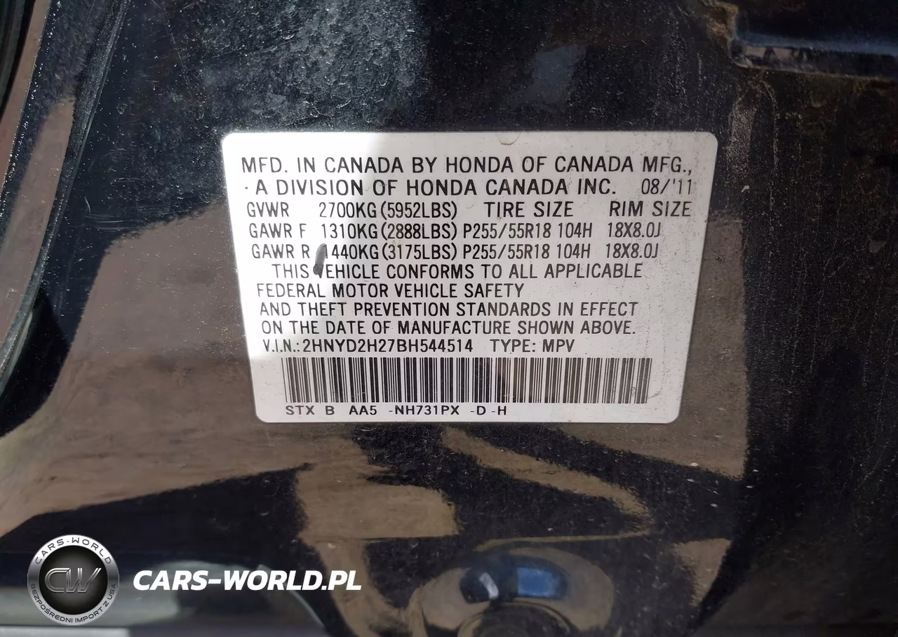 2011 Acura Mdx VIN:2HNYD2H27BH544514 - 9