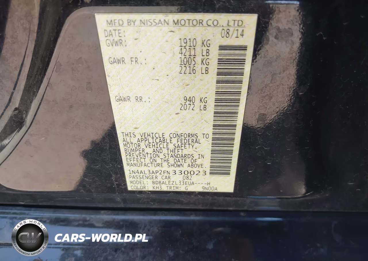 2015 Nissan Altima 2.5 S VIN:1N4AL3AP2FN330023 - 9