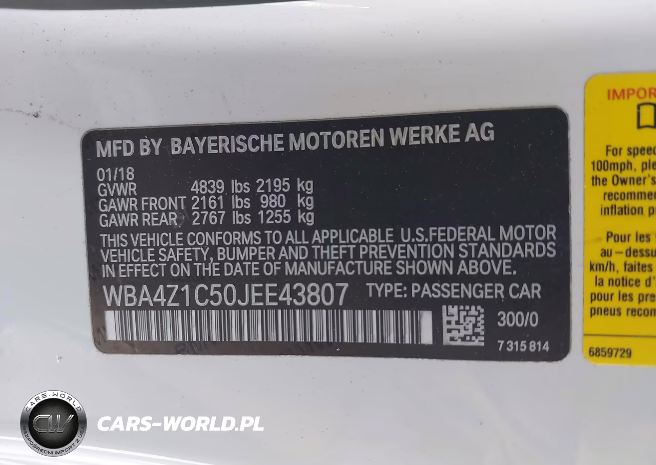 2018 BMW 430I VIN:WBA4Z1C50JEE43807 - 9