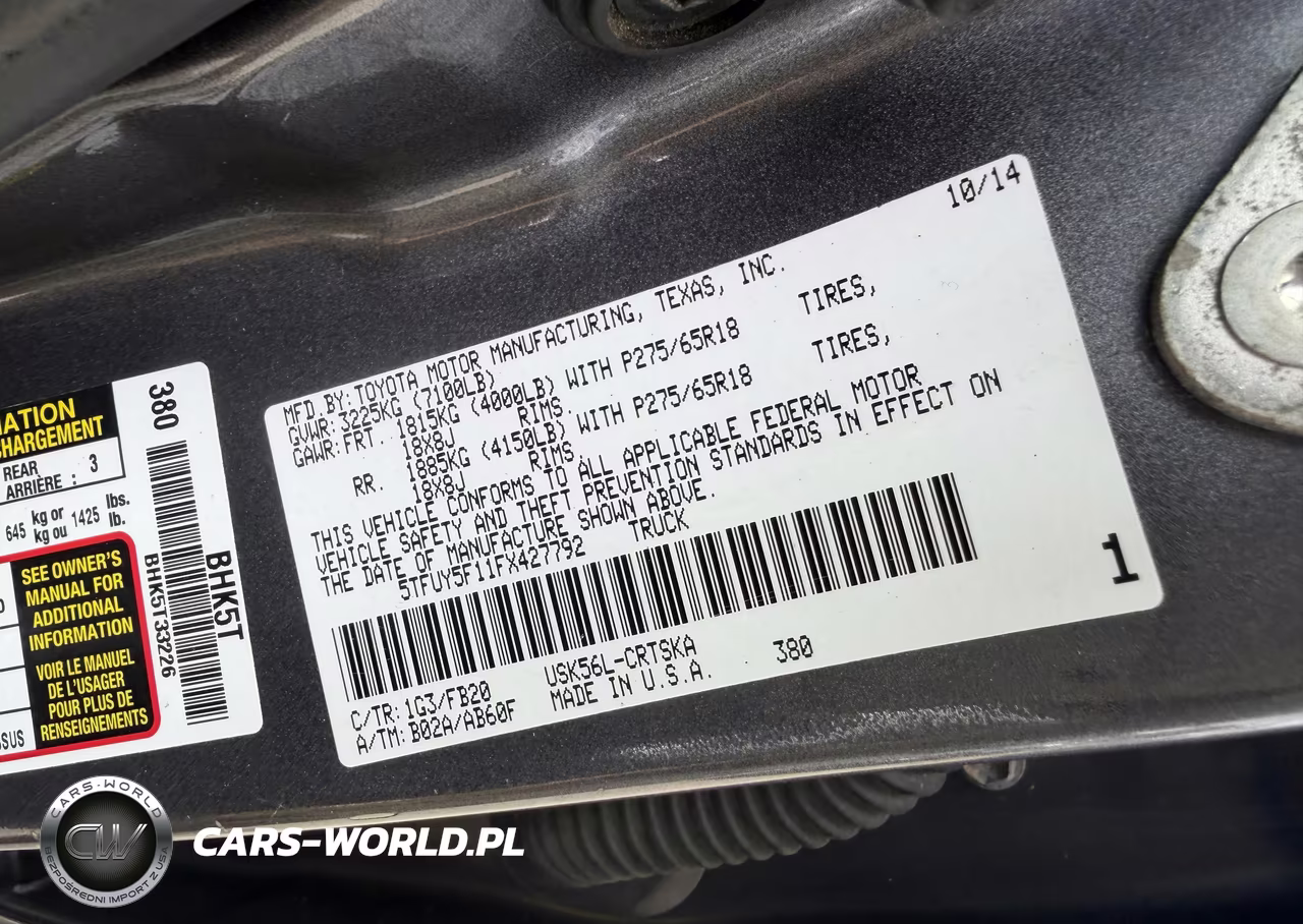 2015 Toyota Tundra Sr5 VIN:5TFUY5F11FX427792 - 8