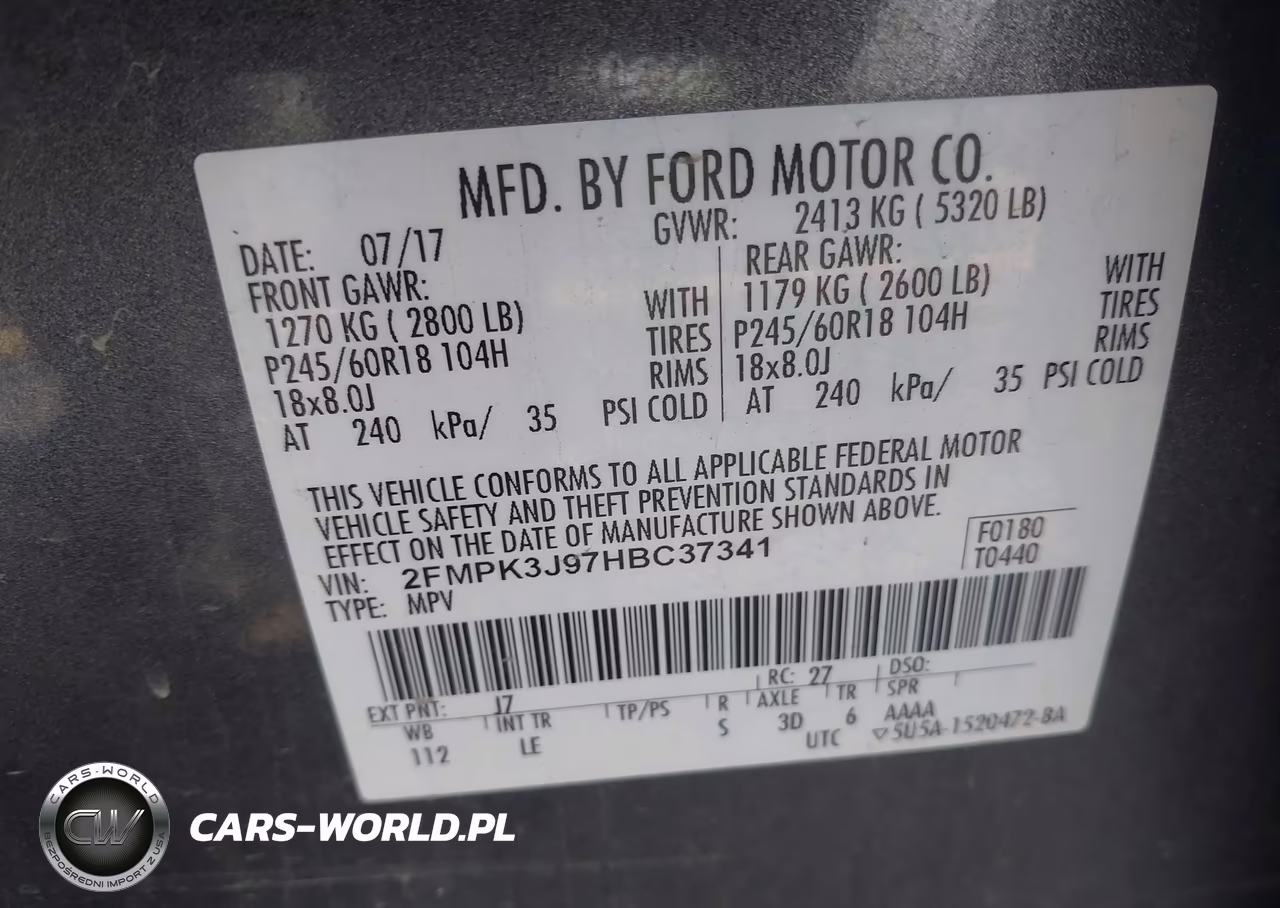 2017 Ford Edge Sel VIN:2FMPK3J97HBC37341 - 9
