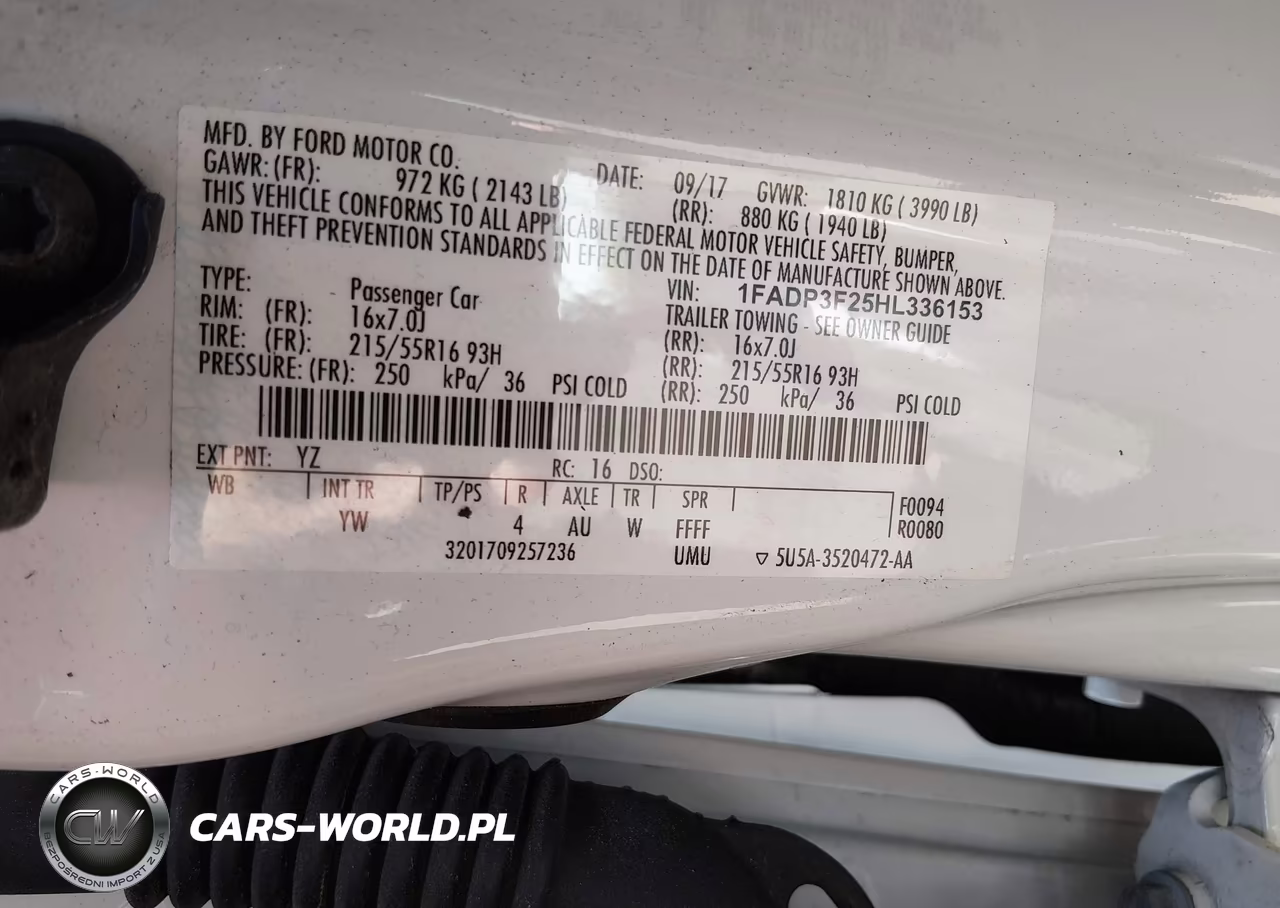 2017 Ford Focus Se VIN:1FADP3F25HL336153 - 9