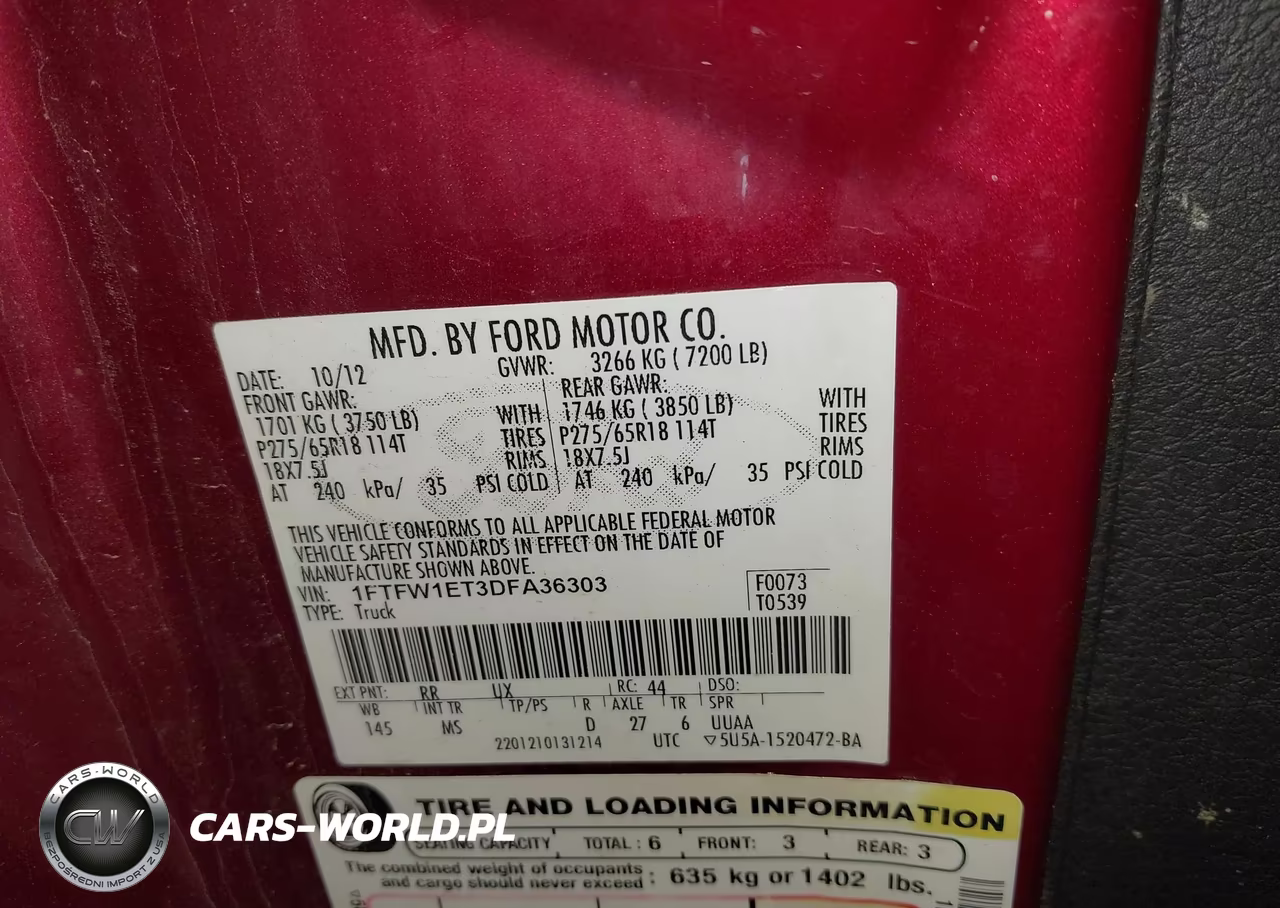2013 Ford F-150 Xlt VIN:1FTFW1ET3DFA36303 - 9