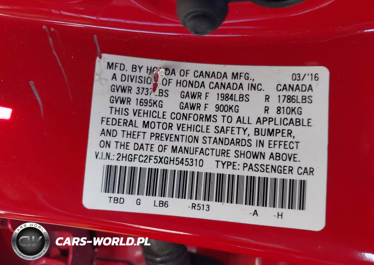 2016 Honda Civic Lx VIN:2HGFC2F5XGH545310 - 9