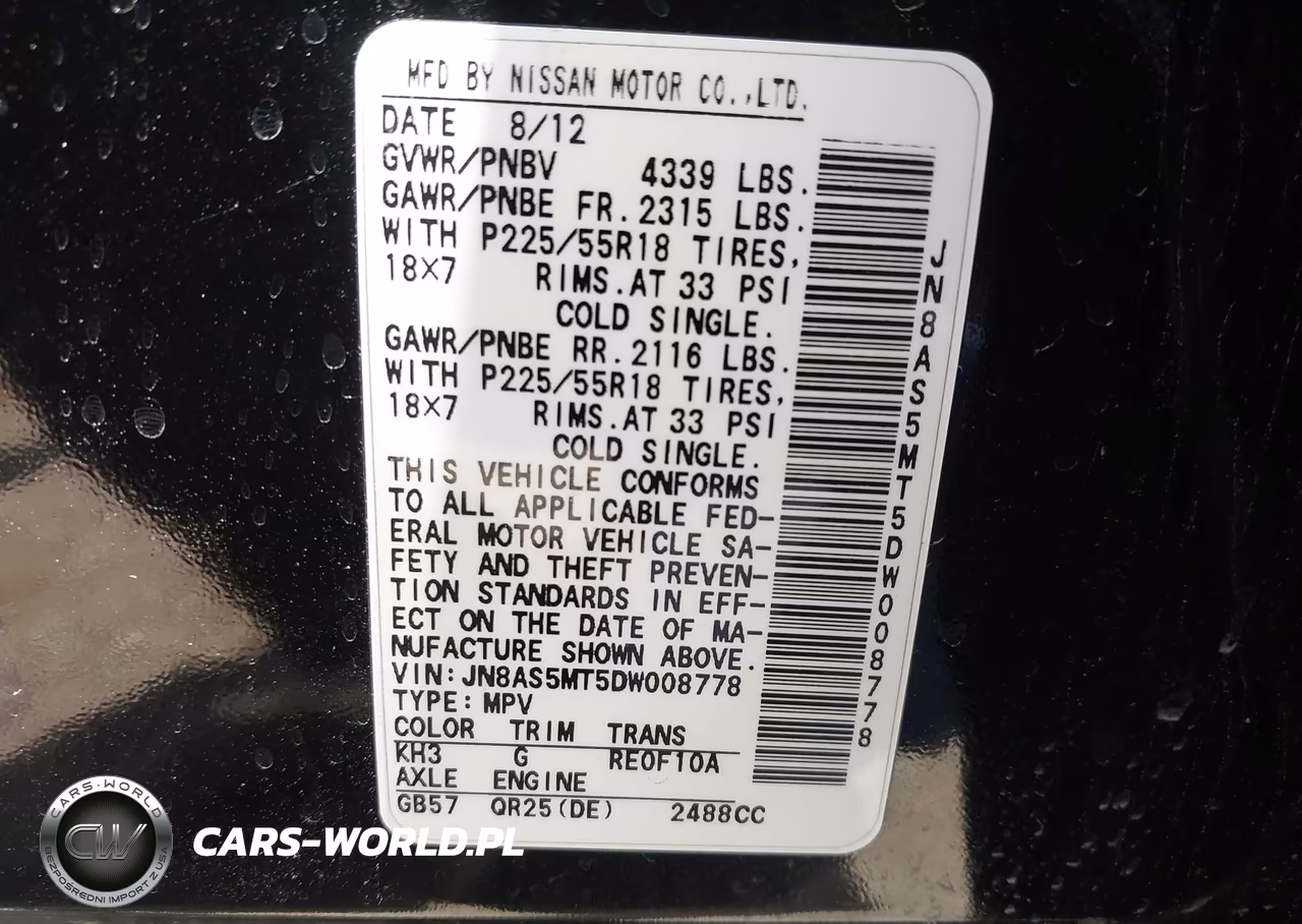 2013 Nissan Rogue Sv W-Sl Pkg VIN:JN8AS5MT5DW008778 - 9