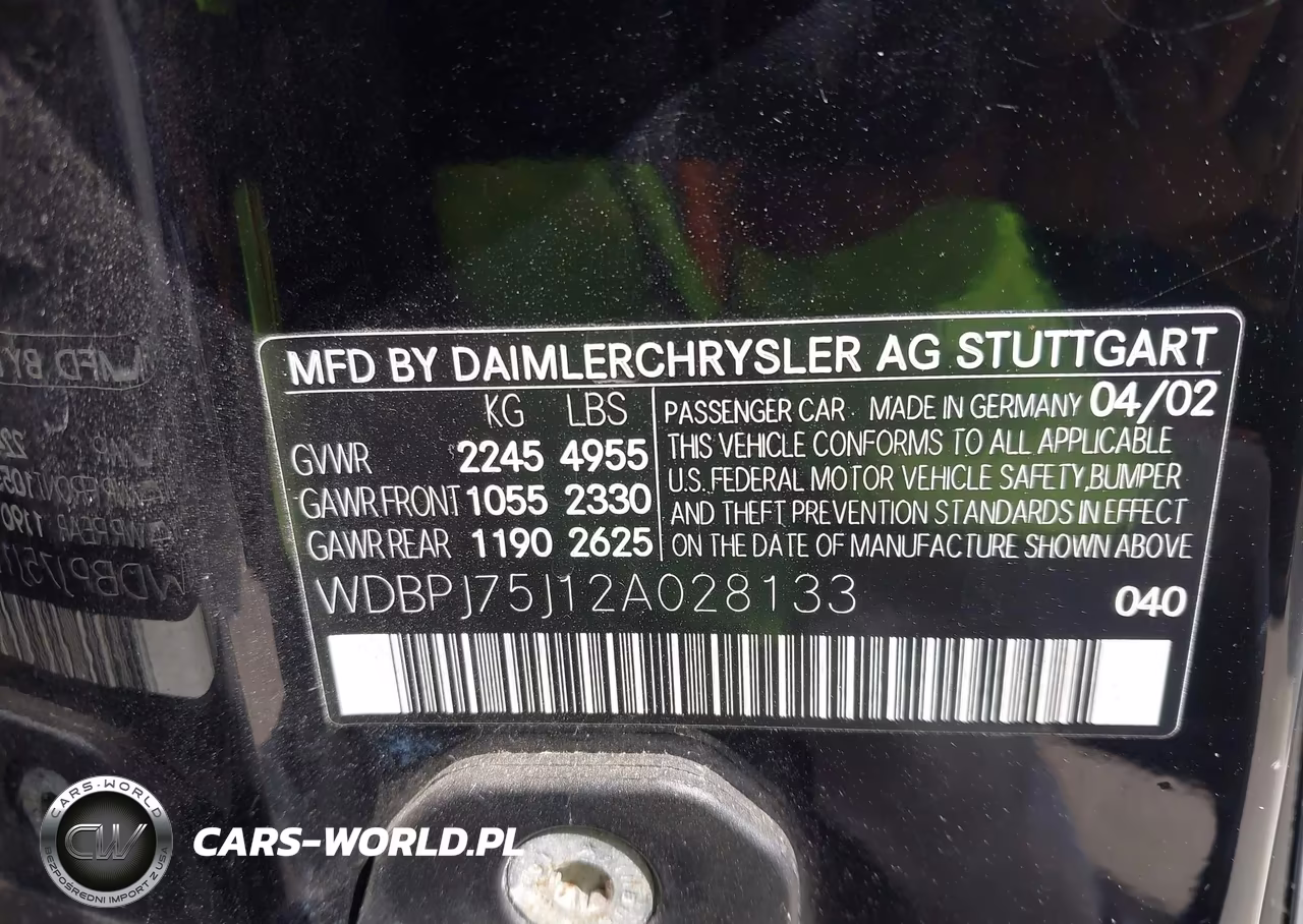 2002 Mercedes-Benz Cl 500 VIN:WDBPJ75J12A028133 - 9