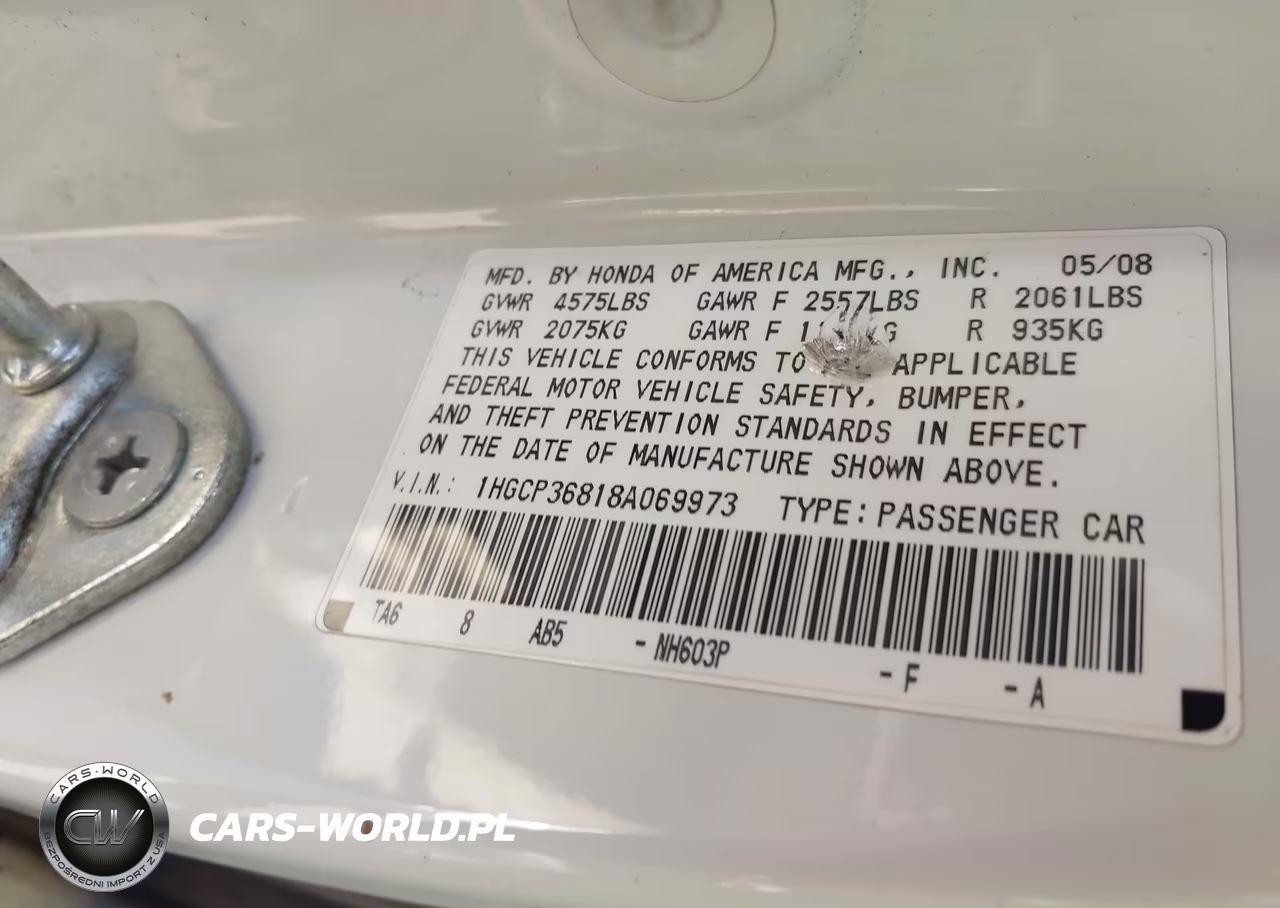 2008 Honda Accord 3.5 Ex-L VIN:1HGCP36818A069973 - 9