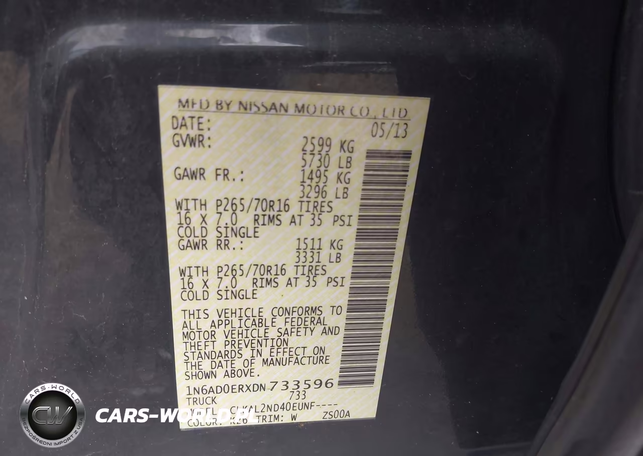 2013 Nissan Frontier Sv VIN:1N6AD0ERXDN733596 - 9