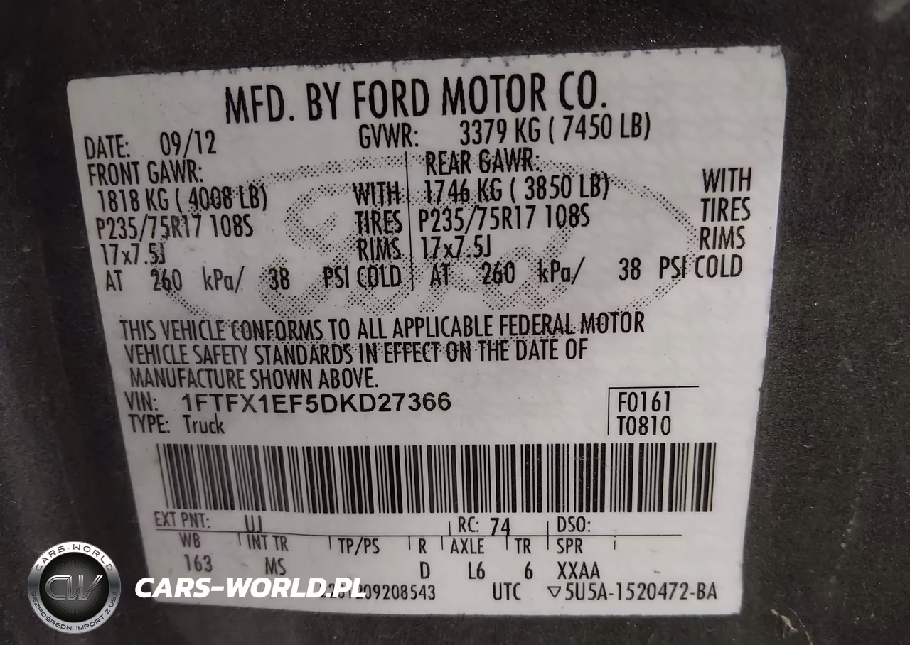 2013 Ford F-150 Xlt VIN:1FTFX1EF5DKD27366 - 9