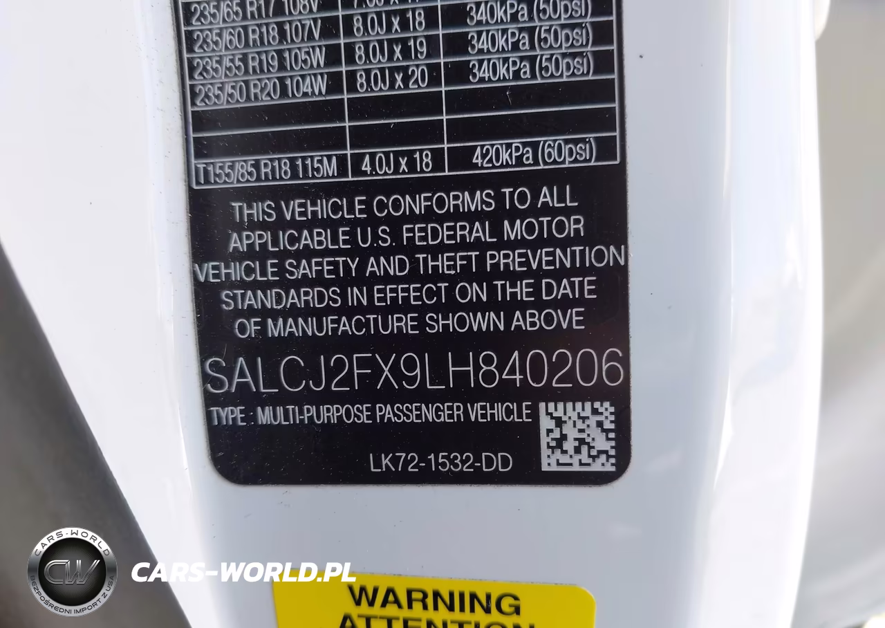 2020 Land Rover Discovery Sport S VIN:SALCJ2FX9LH840206 - 9