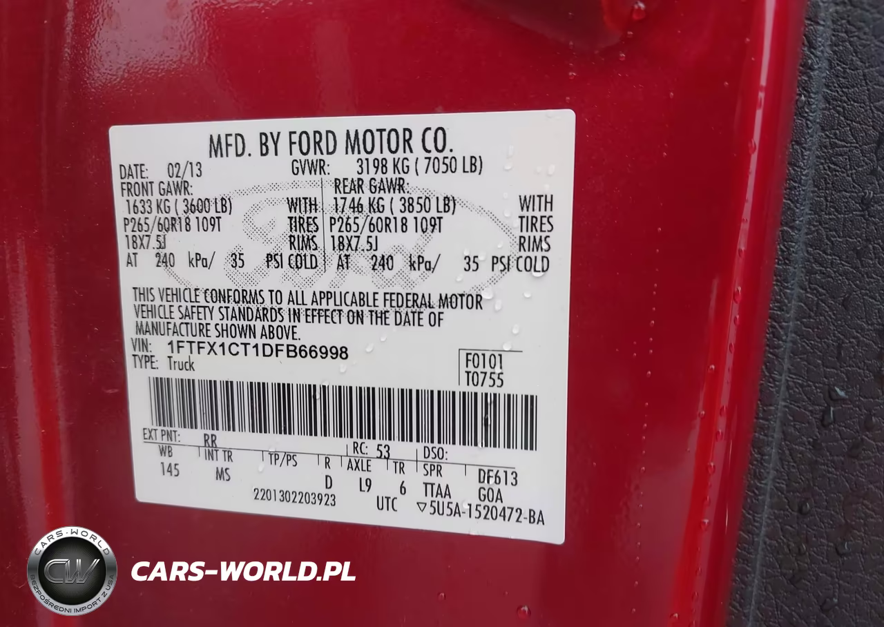 2013 Ford F-150 Xlt VIN:1FTFX1CT1DFB66998 - 9