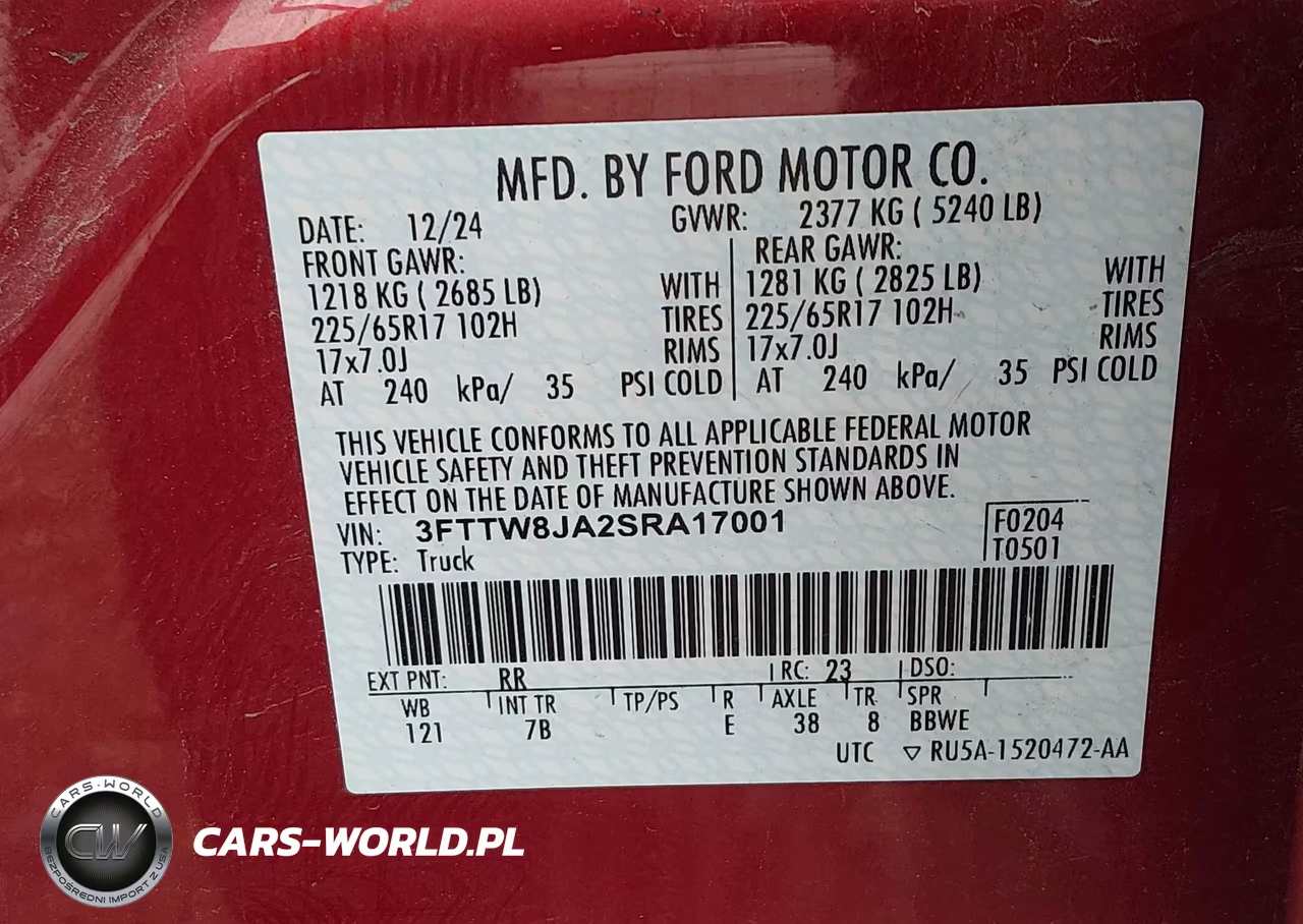 2025 Ford Maverick Xlt VIN:3FTTW8JA2SRA17001 - 9