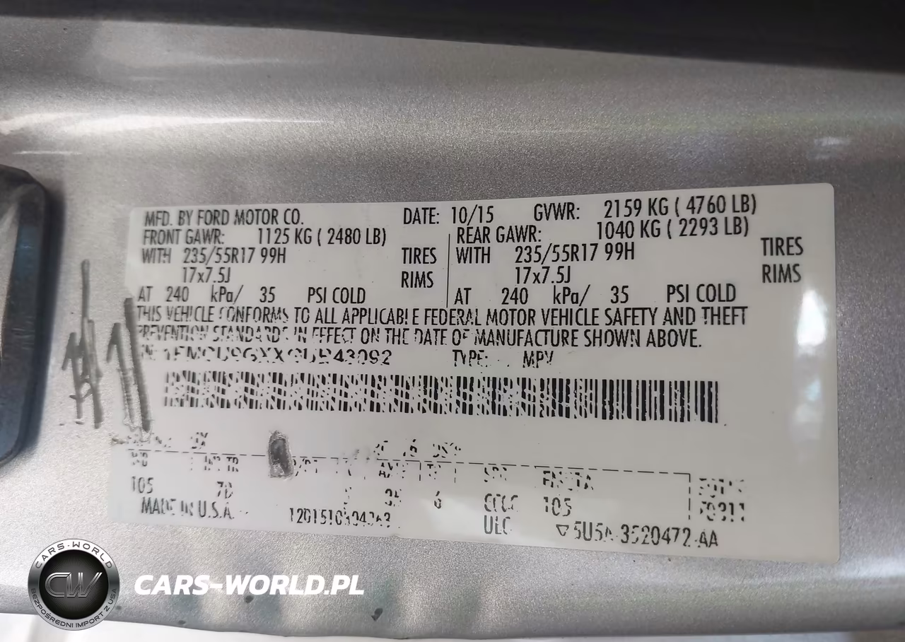 2016 Ford Escape Se VIN:1FMCU9GXXGUB43092 - 9