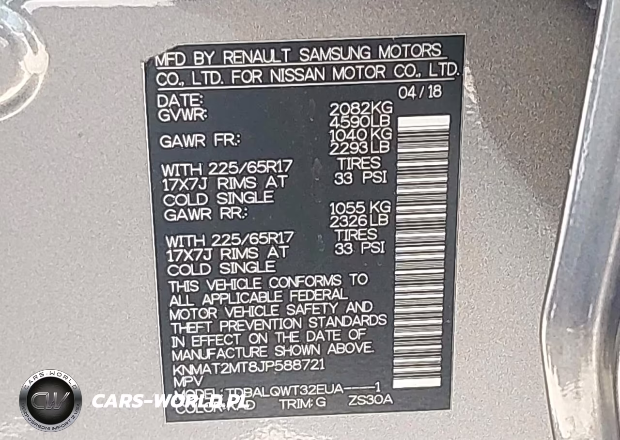 2018 Nissan Rogue Sv VIN:KNMAT2MT8JP588721 - 9