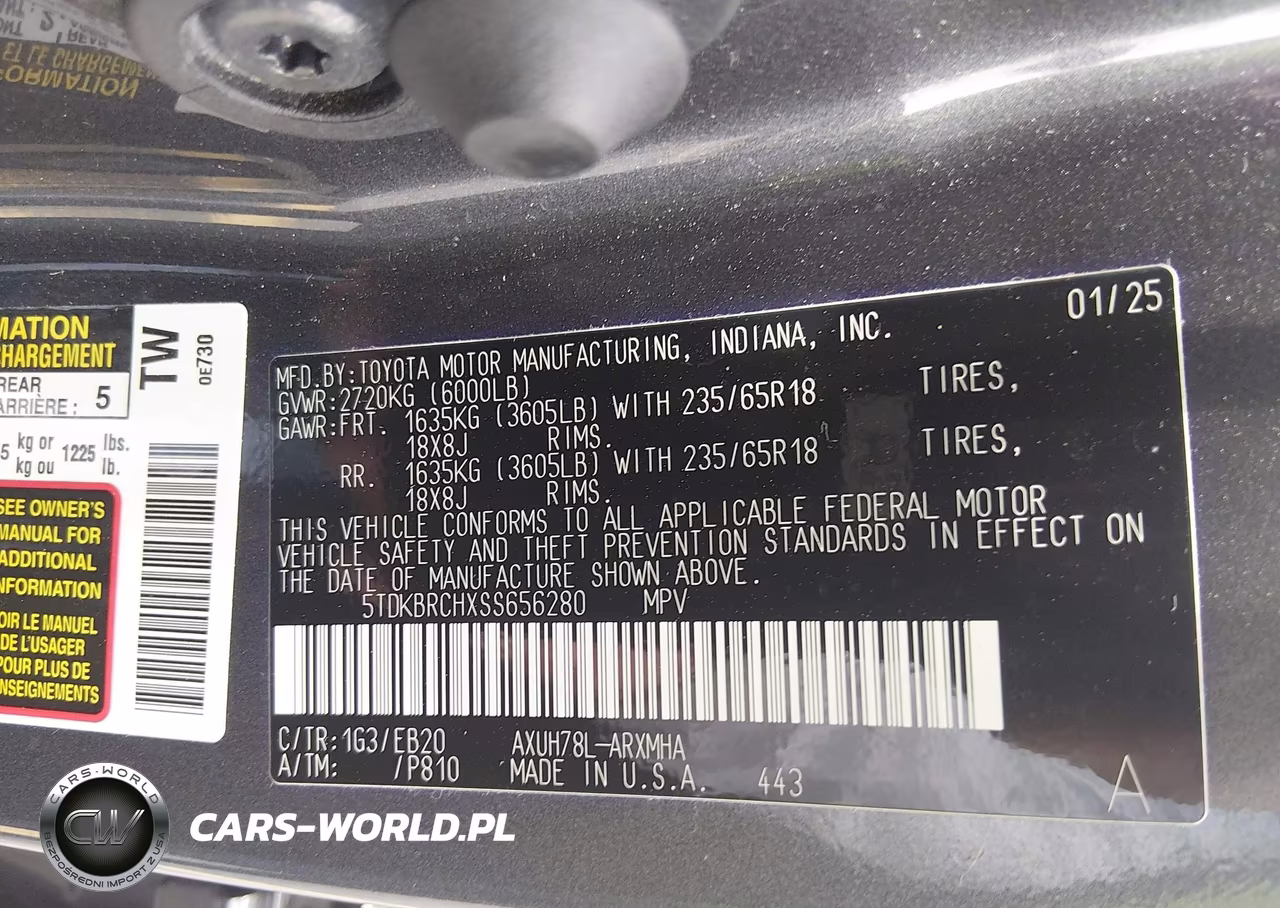 2025 Toyota Highlander Hybrid Xle VIN:5TDKBRCHXSS656280 - 9