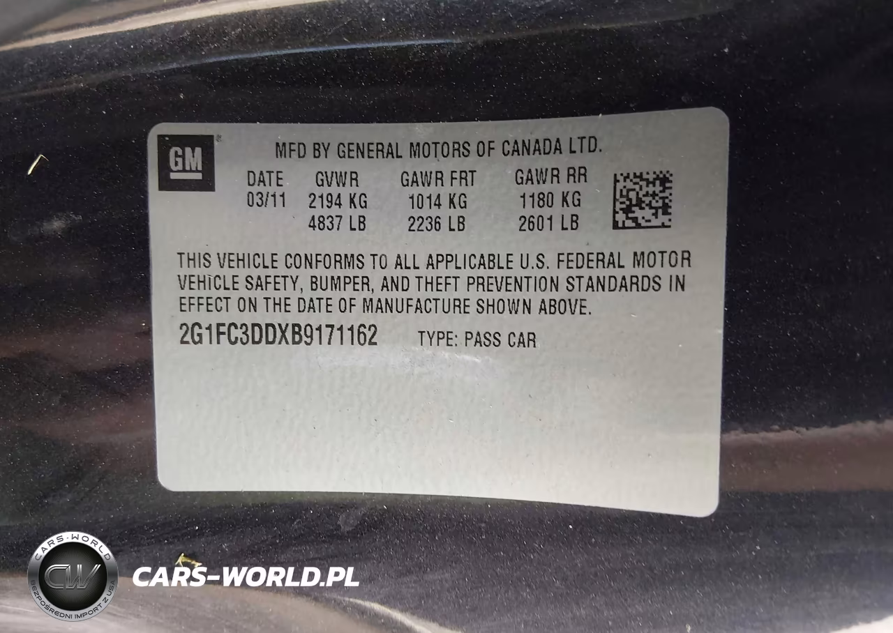 2011 Chevrolet Camaro 2Lt VIN:2G1FC3DDXB9171162 - 9