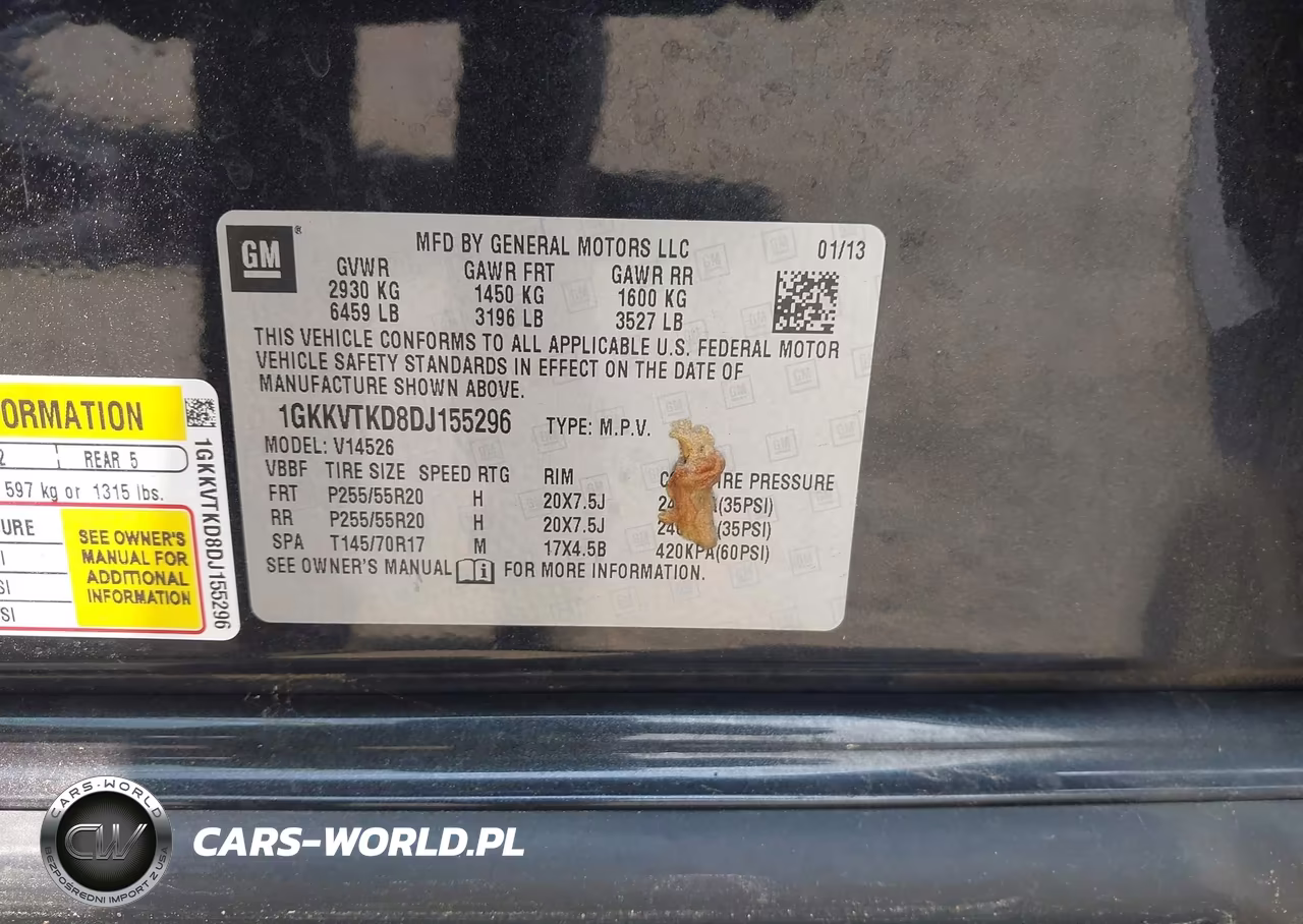 2013 GMC Acadia Denali VIN:1GKKVTKD8DJ155296 - 9