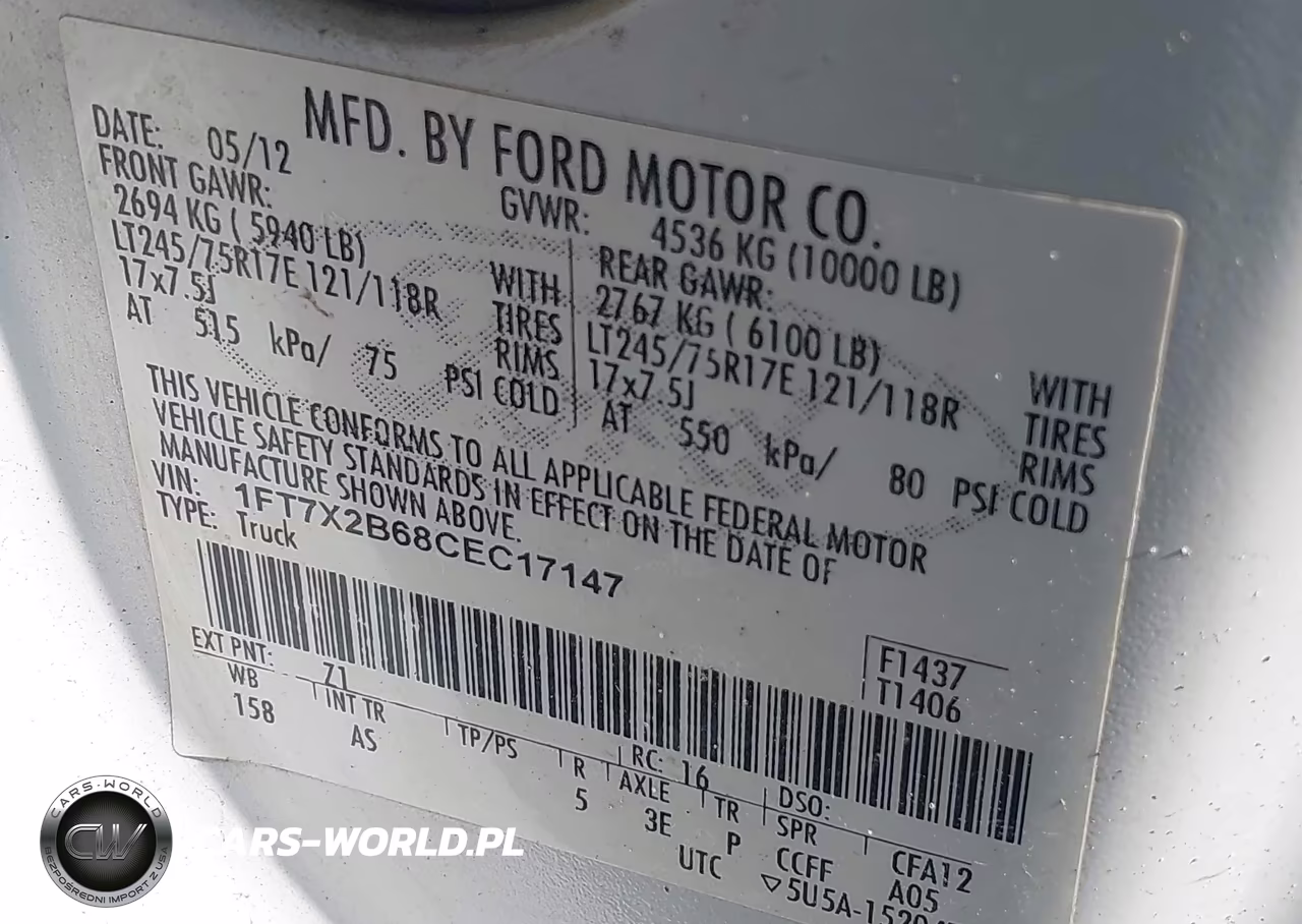 2012 Ford F-250 Xl VIN:1FT7X2B68CEC17147 - 9