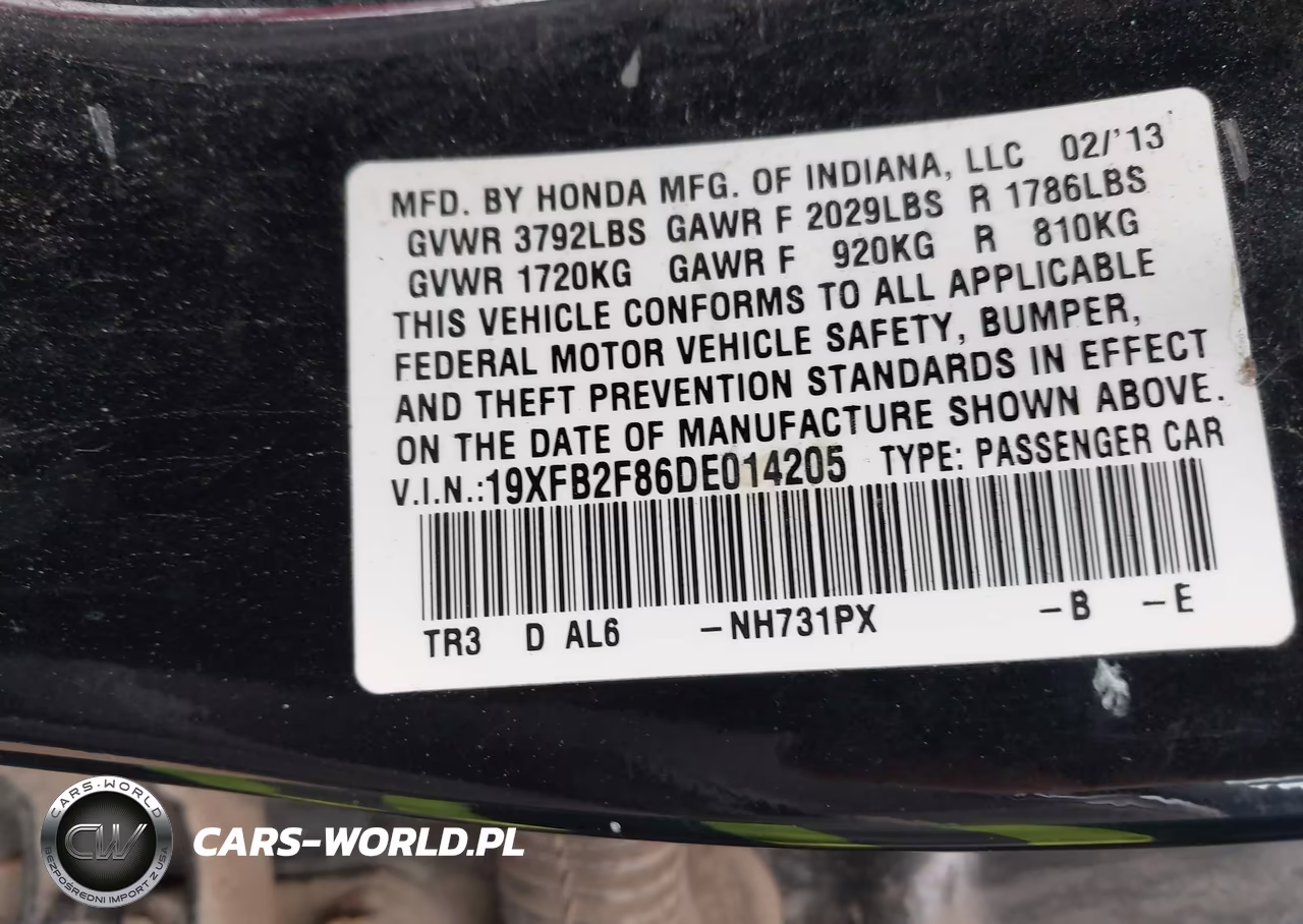 2013 Honda Civic Ex VIN:19XFB2F86DE014205 - 9