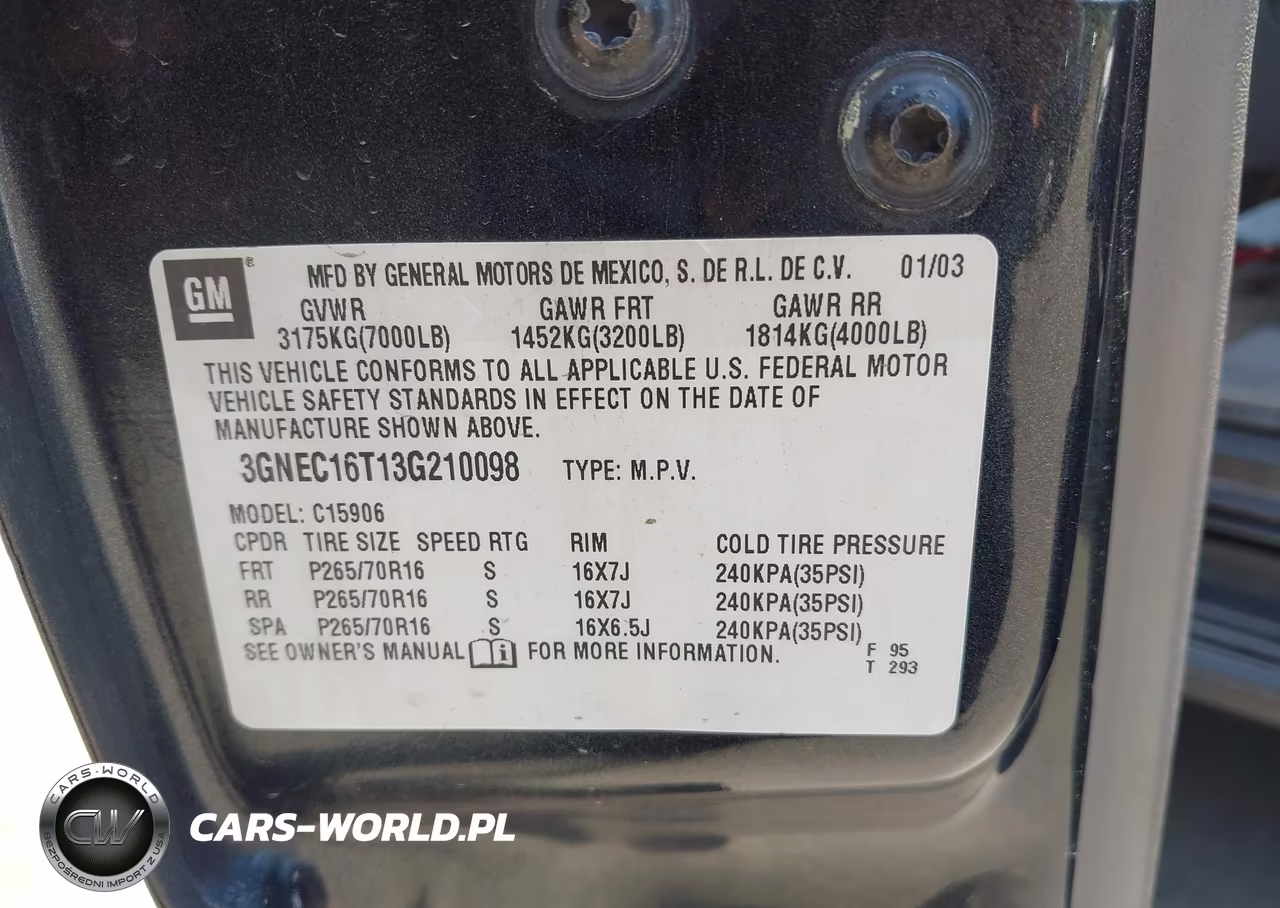 2003 Chevrolet Suburban 1500 Lt VIN:3GNEC16T13G210098 - 9