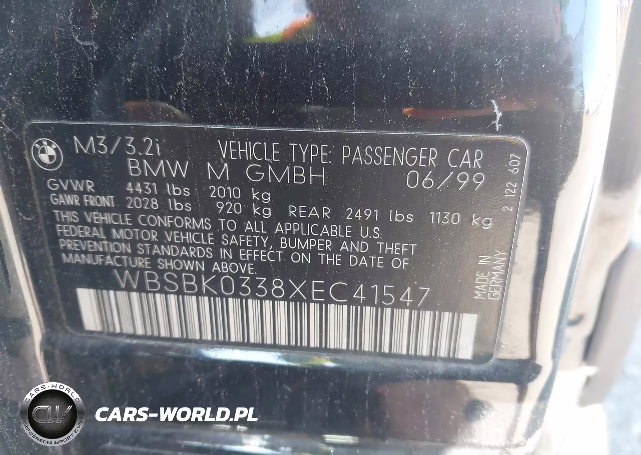 1999 BMW M3 VIN:WBSBK0338XEC41547 - 9