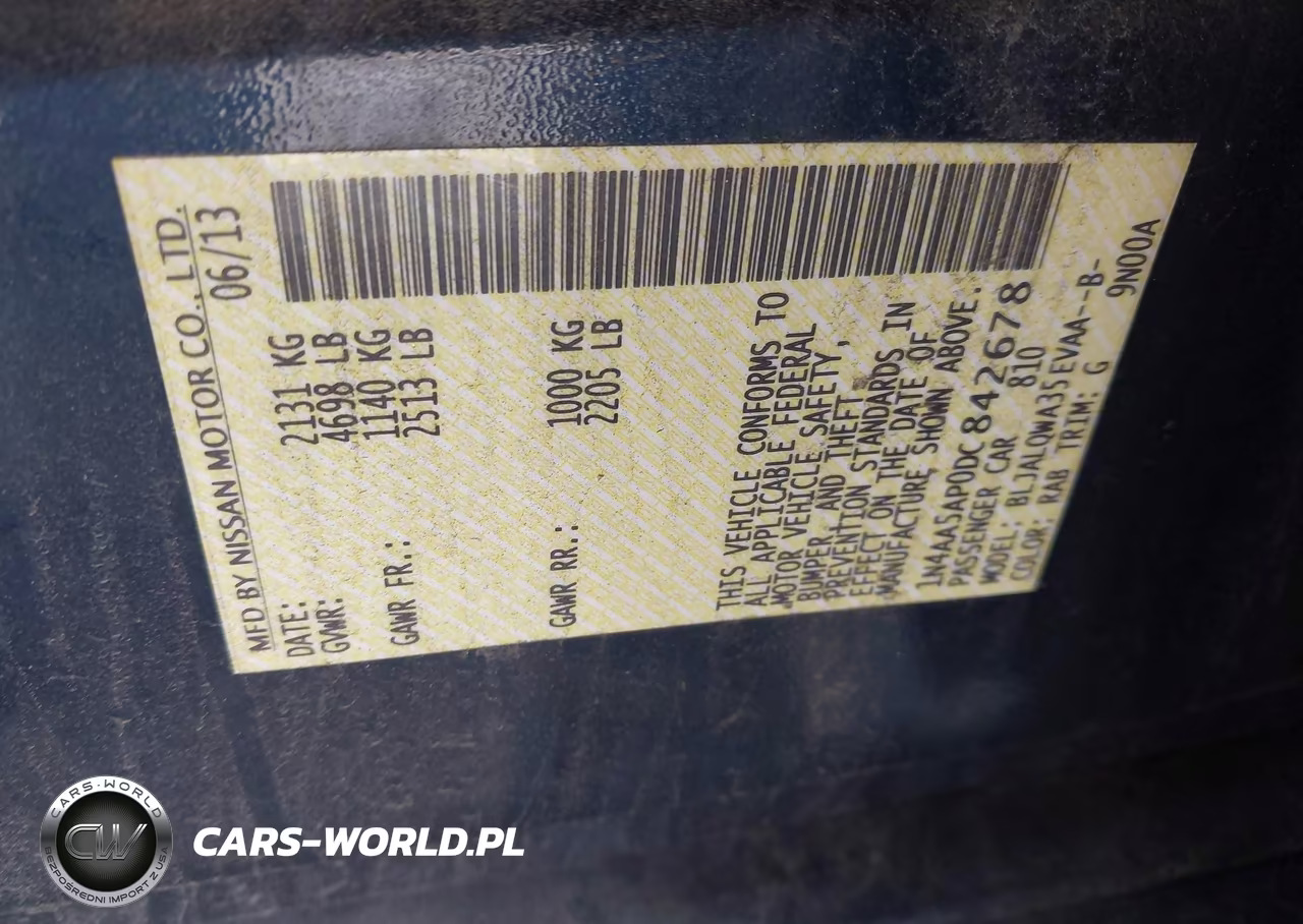2013 Nissan Maxima 3.5 S VIN:1N4AA5AP0DC842678 - 9