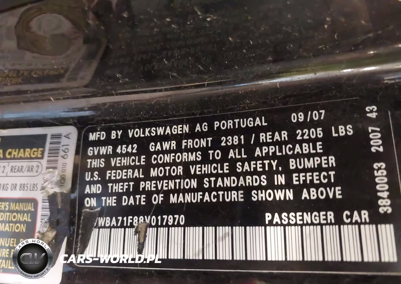 2008 Volkswagen Eos Komfort-Turbo VIN:WVWBA71F88V017970 - 9