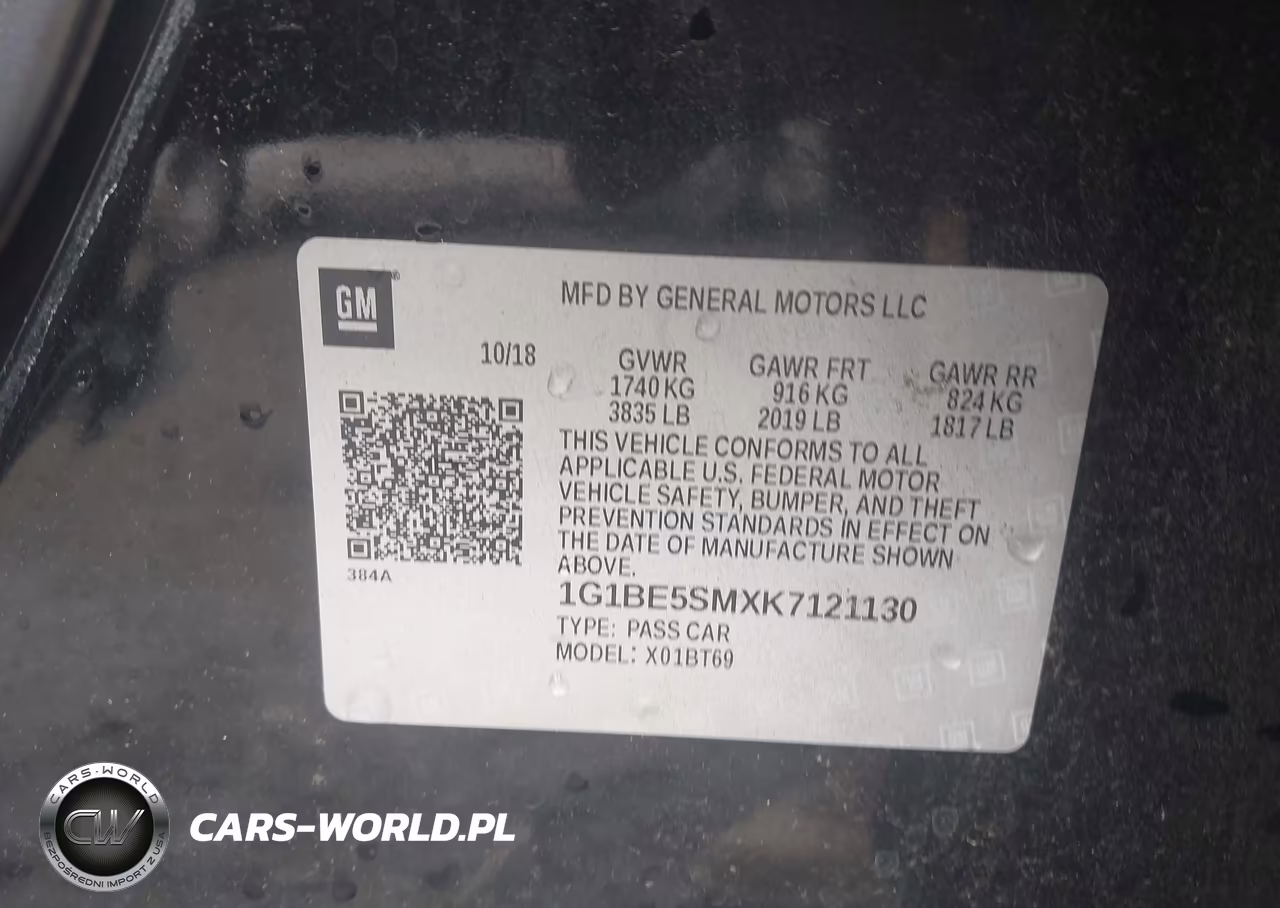 2019 Chevrolet Cruze Lt VIN:1G1BE5SMXK7121130 - 9