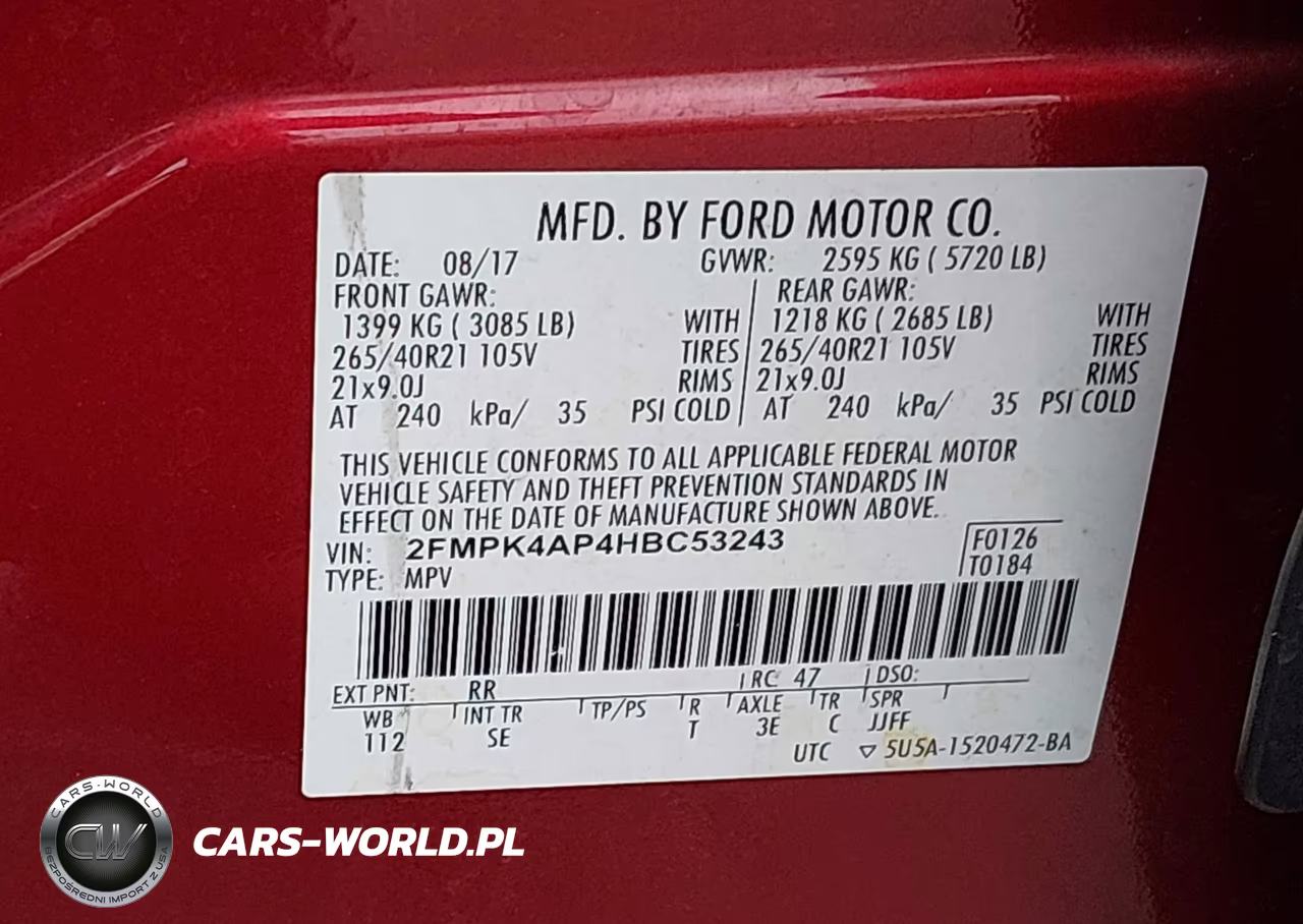 2017 Ford Edge Sport VIN:2FMPK4AP4HBC53243 - 9
