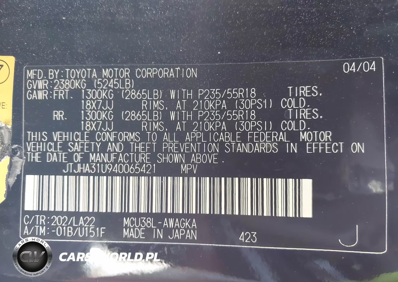 2004 Lexus Rx 330 VIN:JTJHA31U940065421 - 9