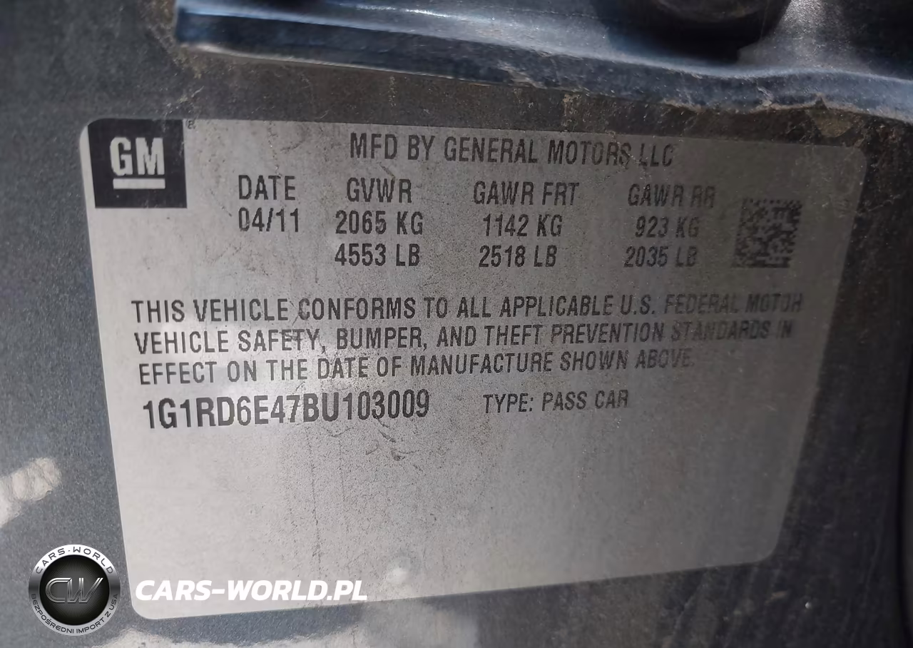 2011 Chevrolet Volt VIN:1G1RD6E47BU103009 - 9