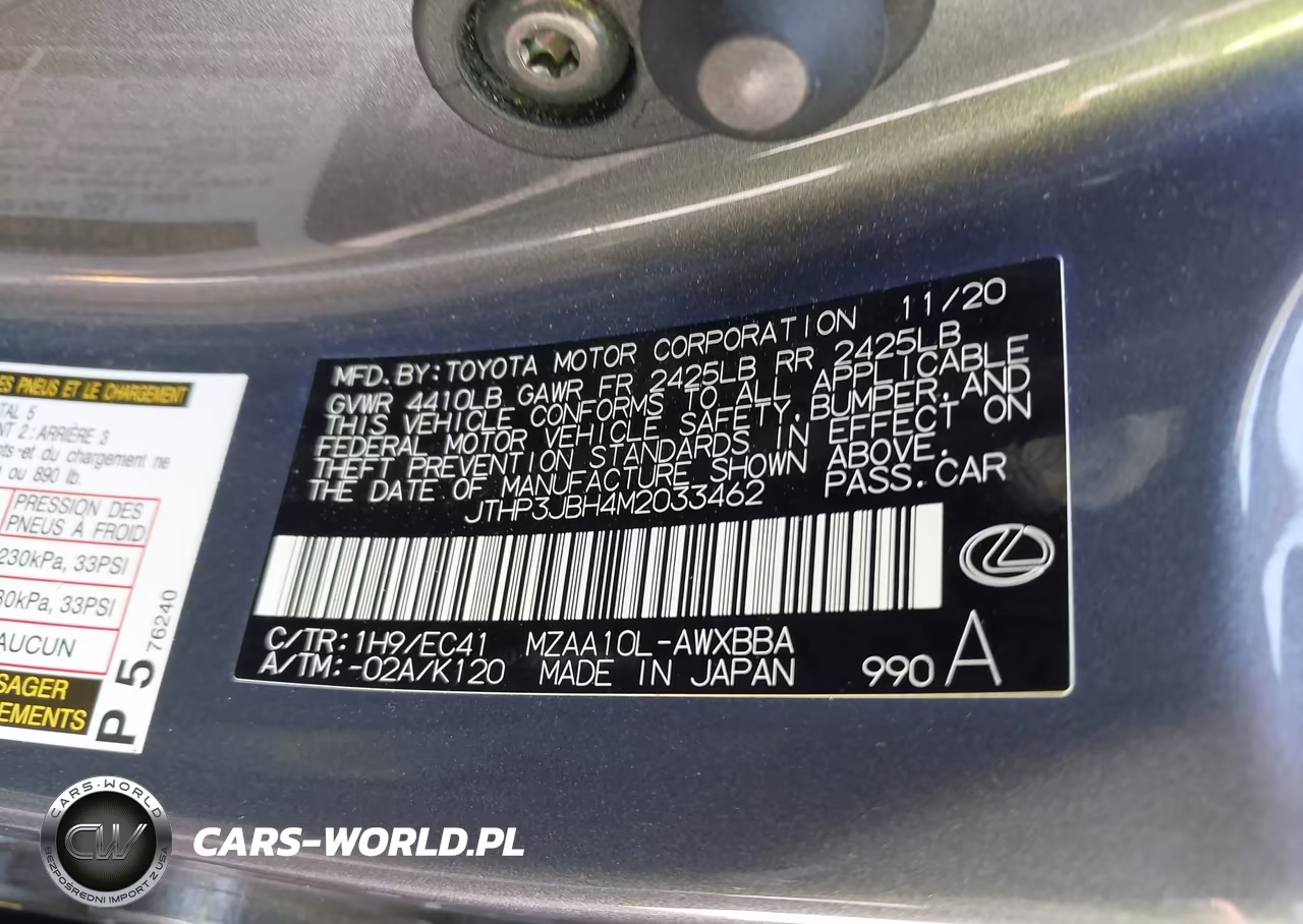 2021 Lexus Ux 200 VIN:JTHP3JBH4M2033462 - 9