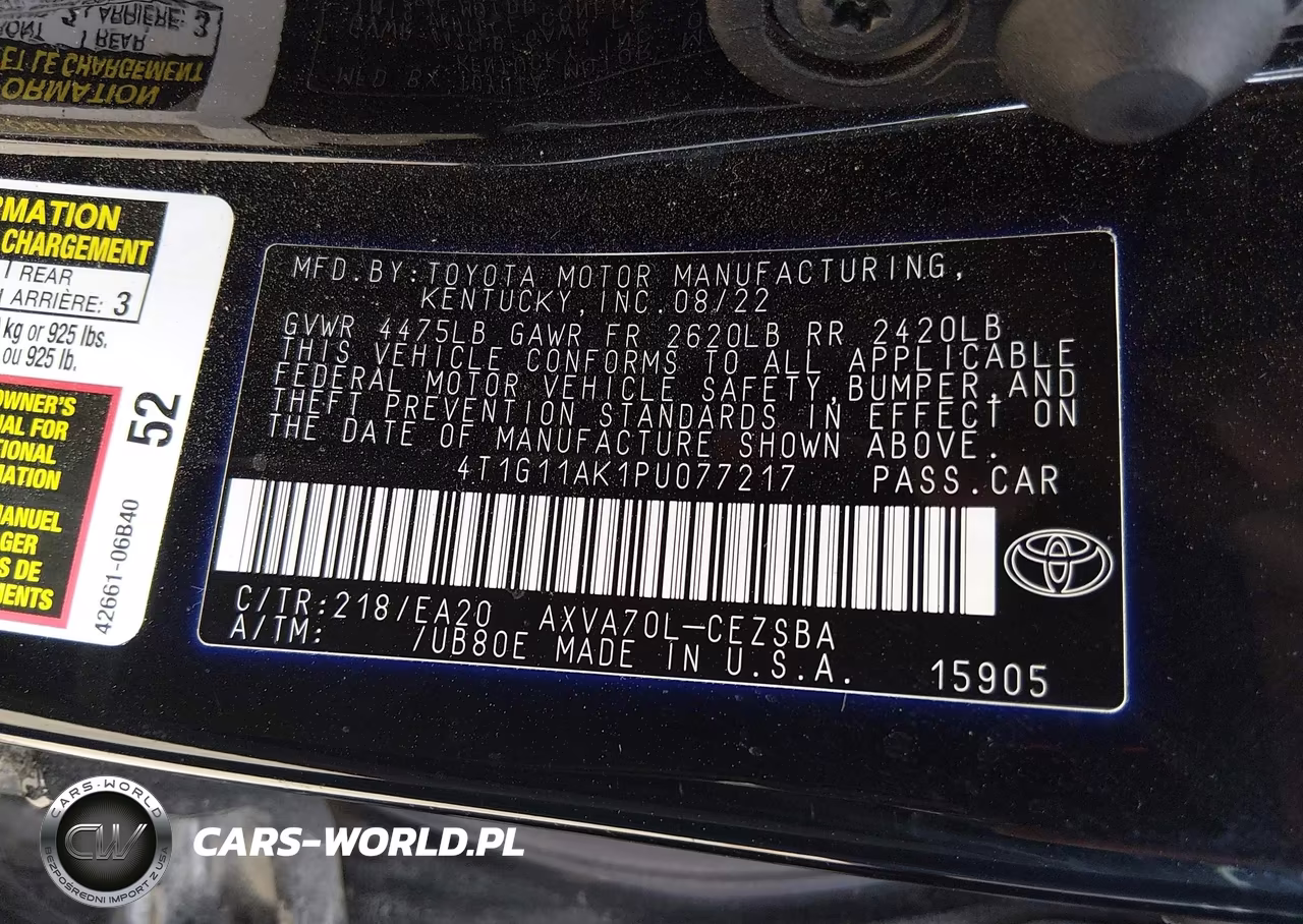 2023 Toyota Camry Se VIN:4T1G11AK1PU077217 - 9