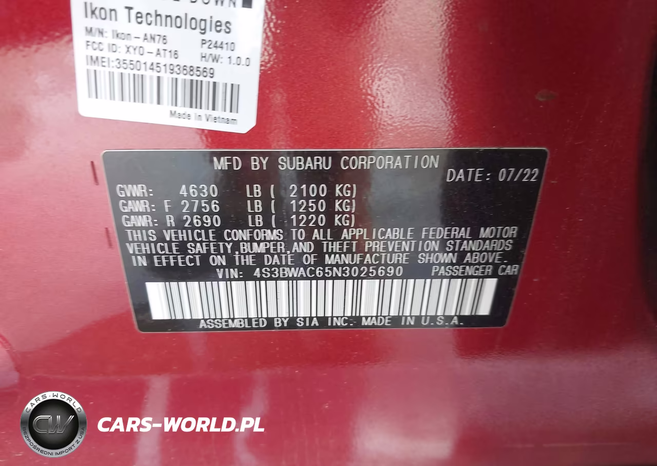 2022 Subaru Legacy Premium VIN:4S3BWAC65N3025690 - 9