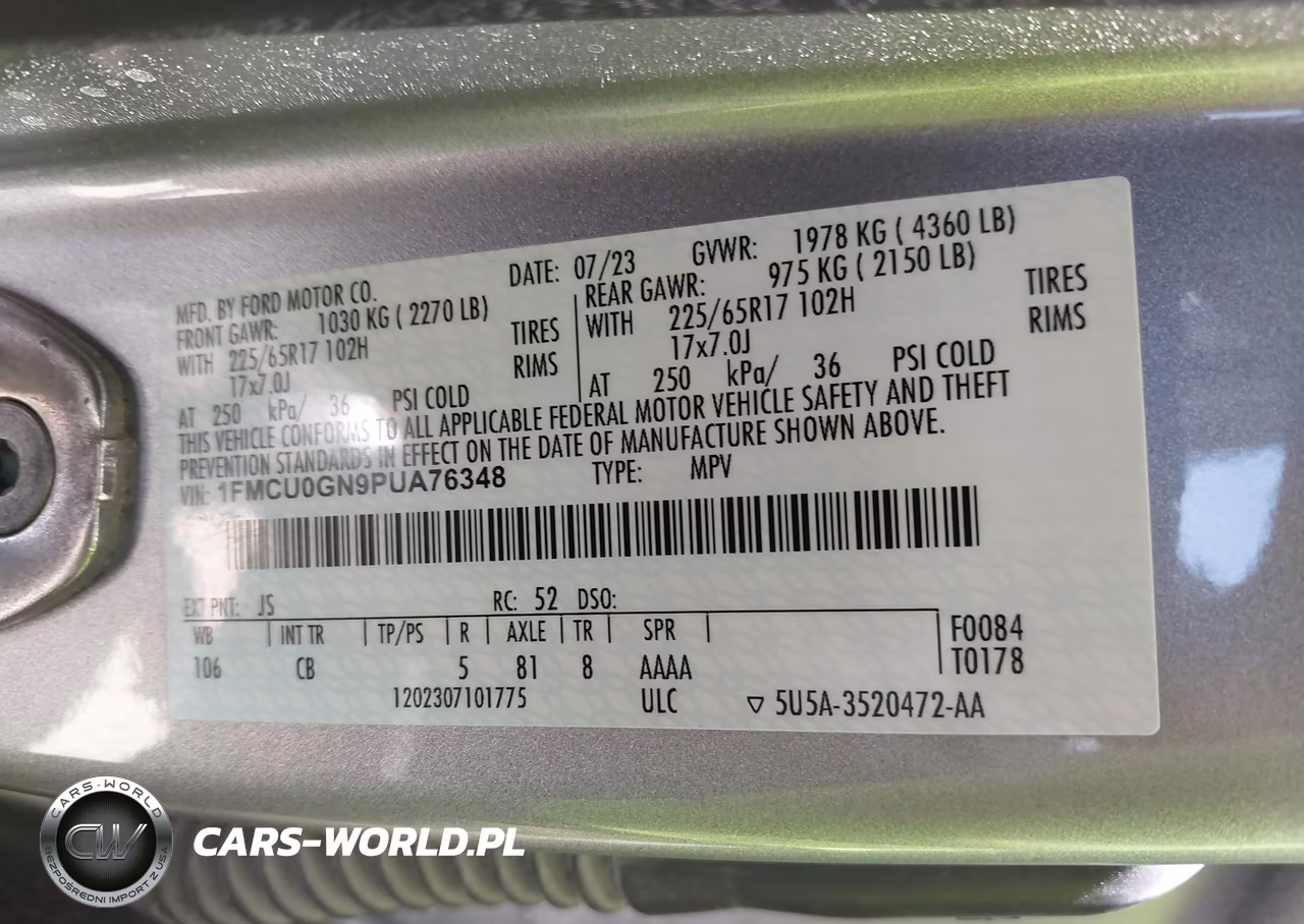 2023 Ford Escape Active VIN:1FMCU0GN9PUA76348 - 9