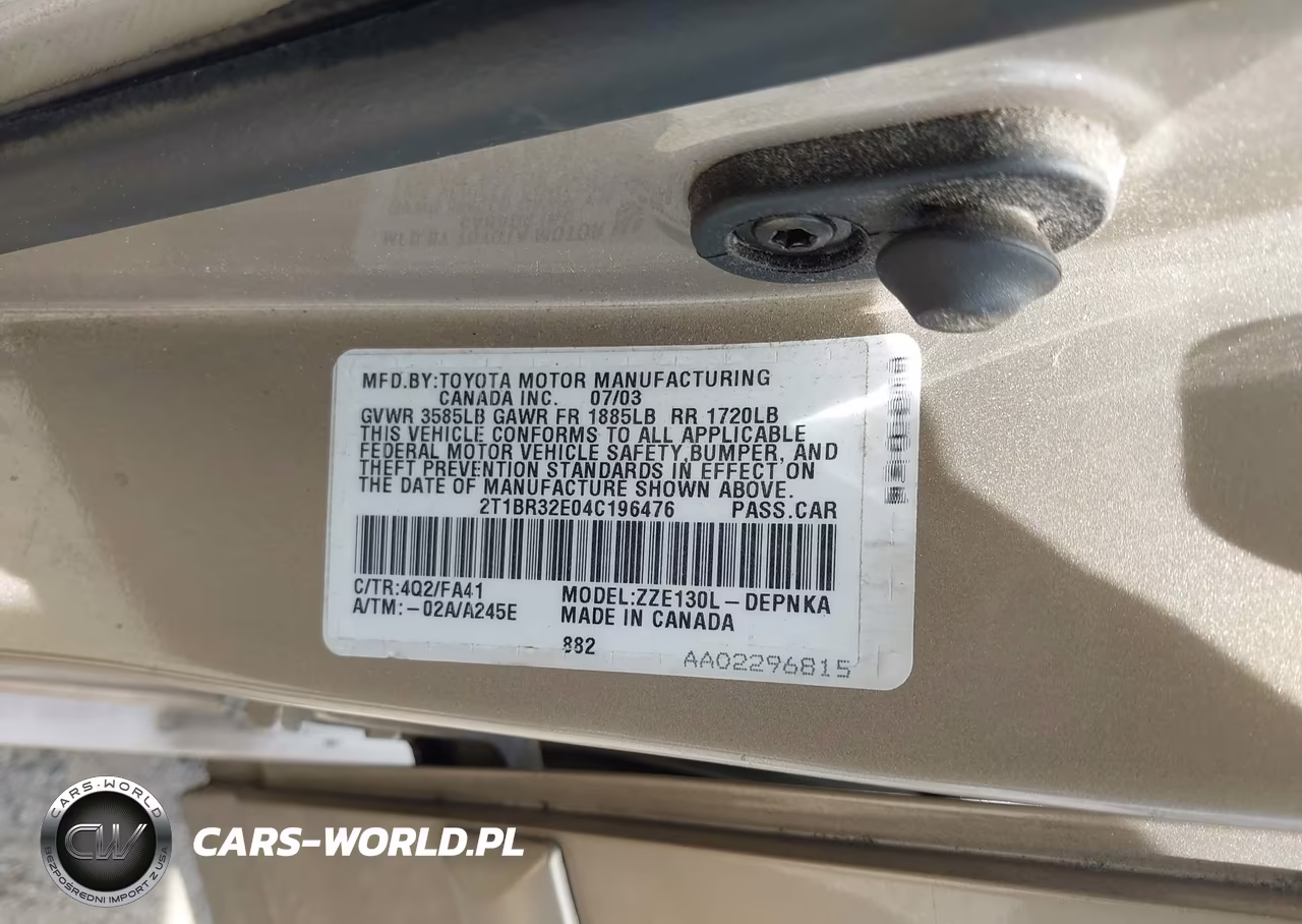 2004 Toyota Corolla Le VIN:2T1BR32E04C196476 - 9