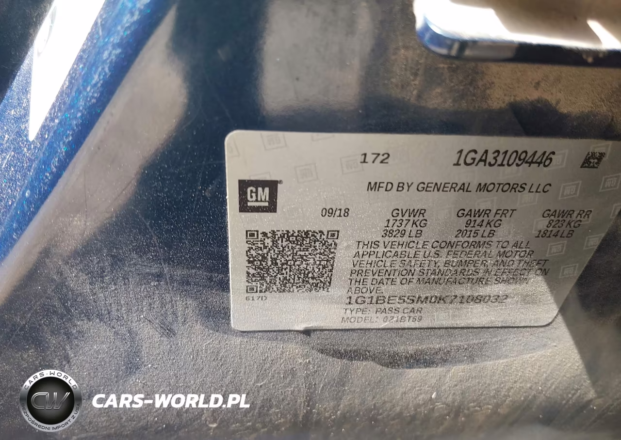 2019 Chevrolet Cruze Lt VIN:1G1BE5SM0K7108032 - 9
