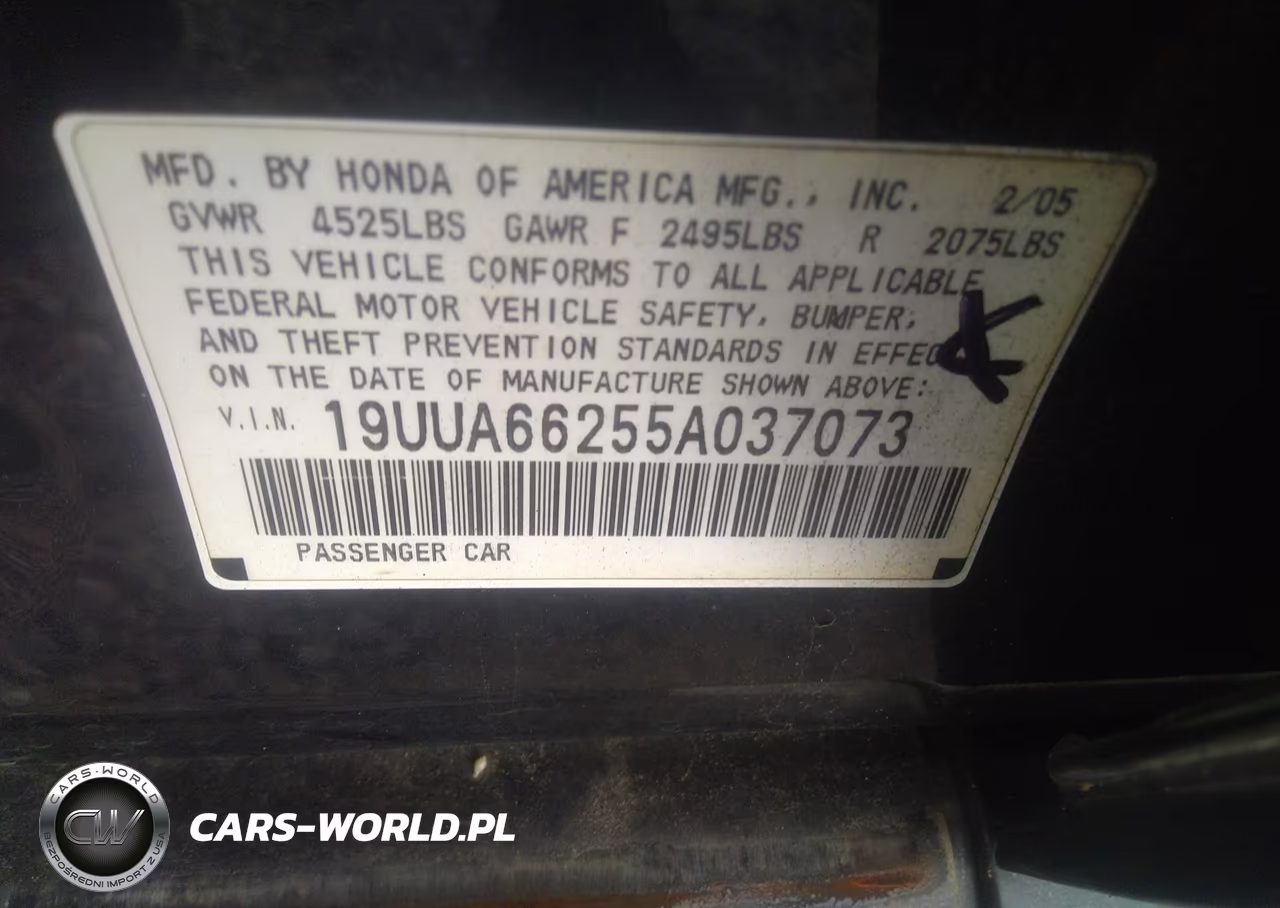 2005 Acura Tl VIN:19UUA66255A037073 - 9