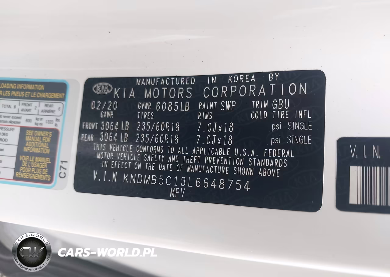 2020 Kia Sedona Ex VIN:KNDMB5C13L6648754 - 9