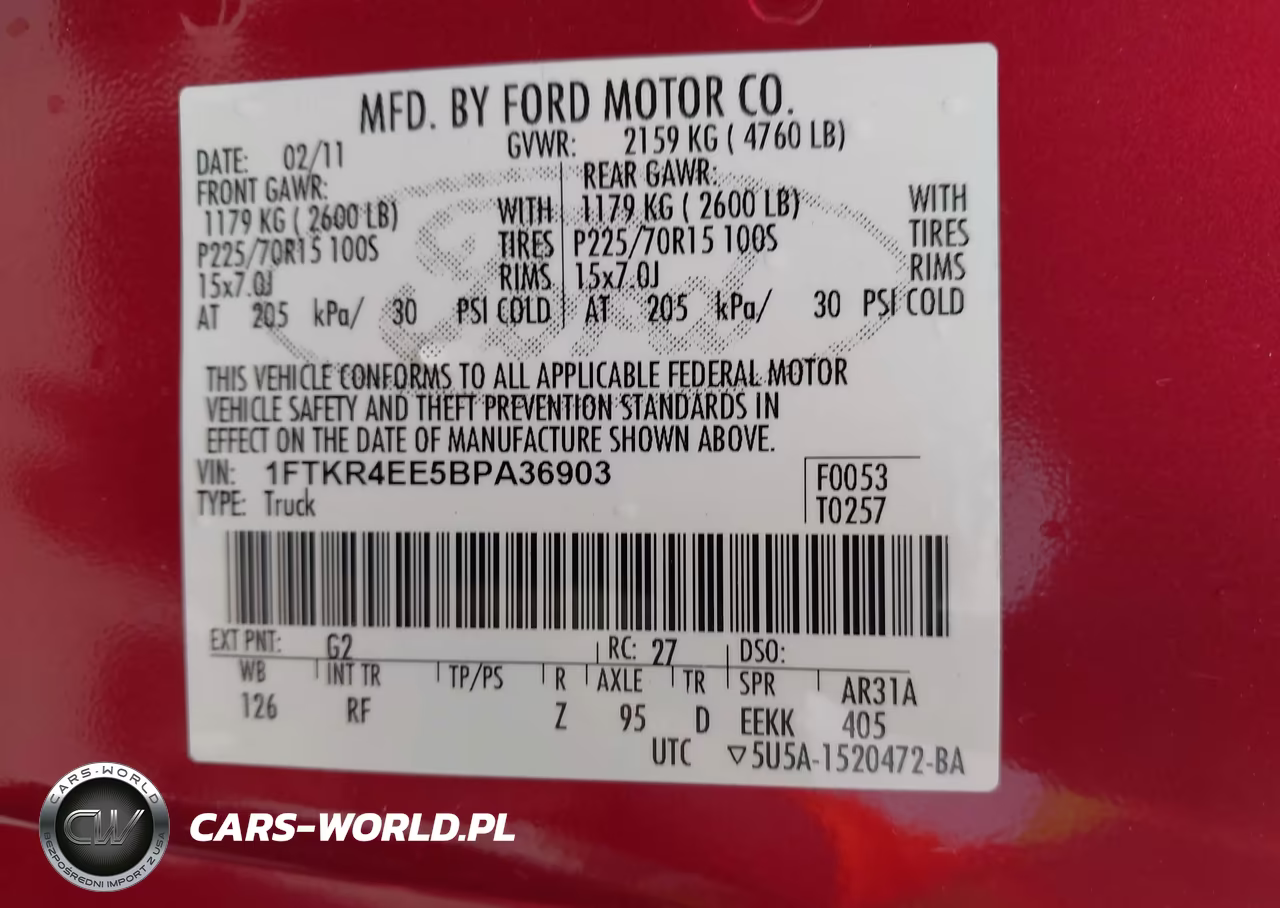 2011 Ford Ranger Xlt VIN:1FTKR4EE5BPA36903 - 9
