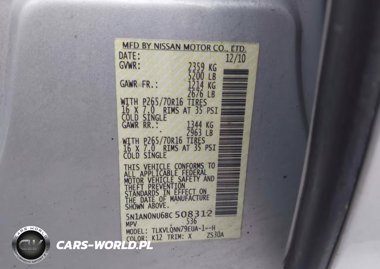 2011 Nissan Xterra X VIN:5N1AN0NU6BC508312 - 9