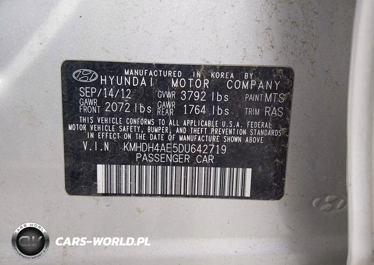 2013 Hyundai Elantra Limited VIN:KMHDH4AE5DU642719 - 9