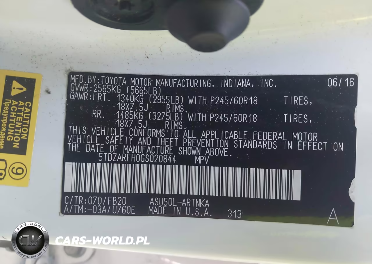 2016 Toyota Highlander Le VIN:5TDZARFH0GS020844 - 9