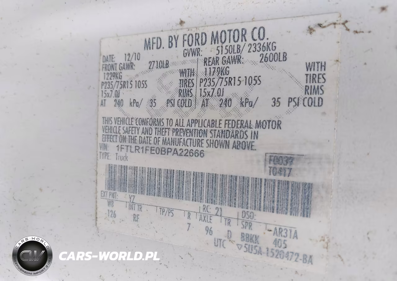 2011 Ford Ranger Xl VIN:1FTLR1FE0BPA22666 - 9