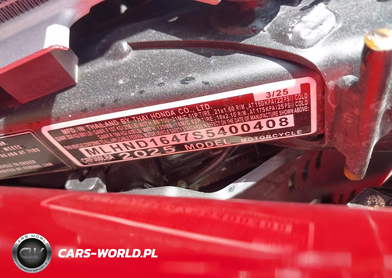 2025 Honda Crf300 Lra VIN:MLHND1647S5400408 - 10